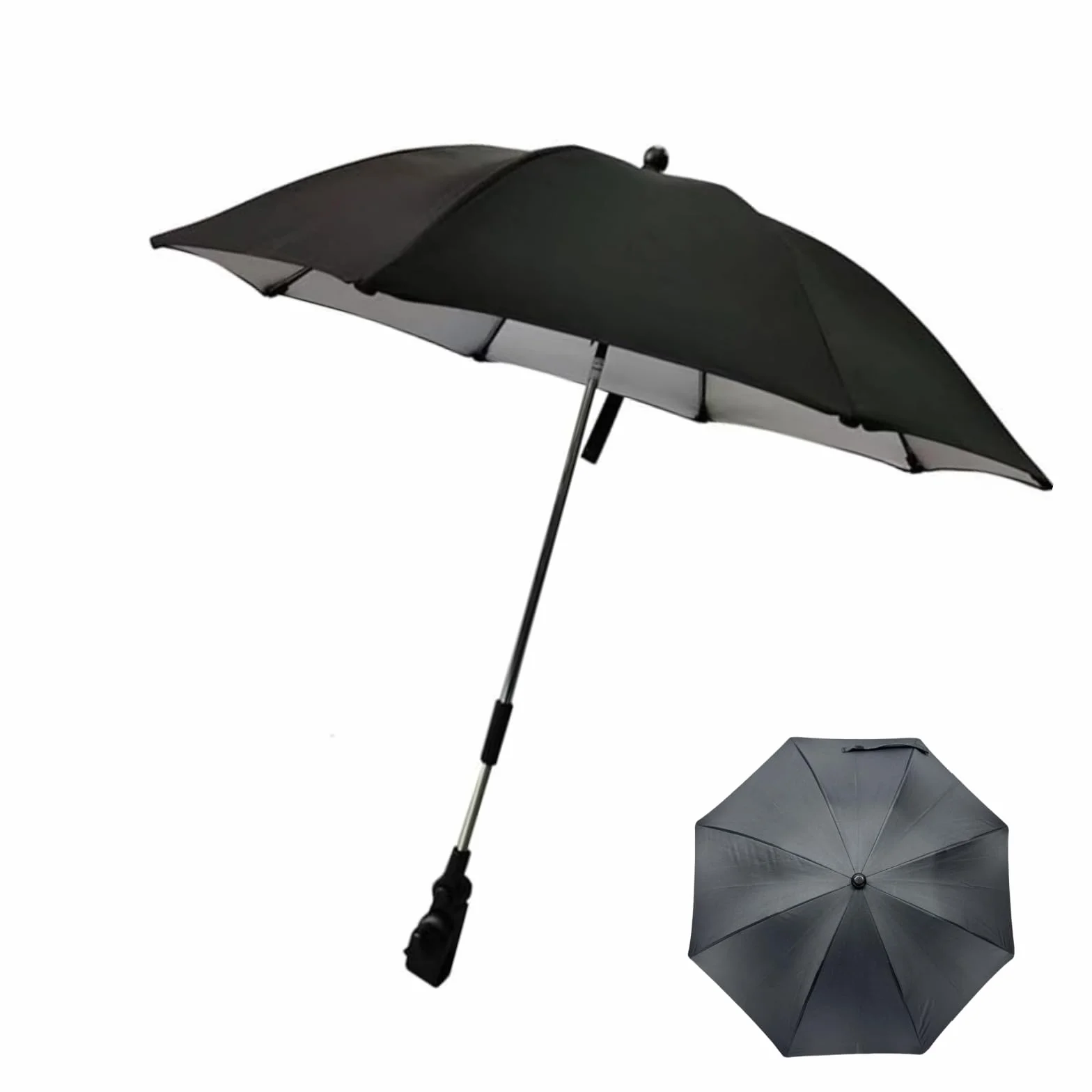Parasol Poussette Universelle Anti UV 50+ Diamètre 73 cm Noir