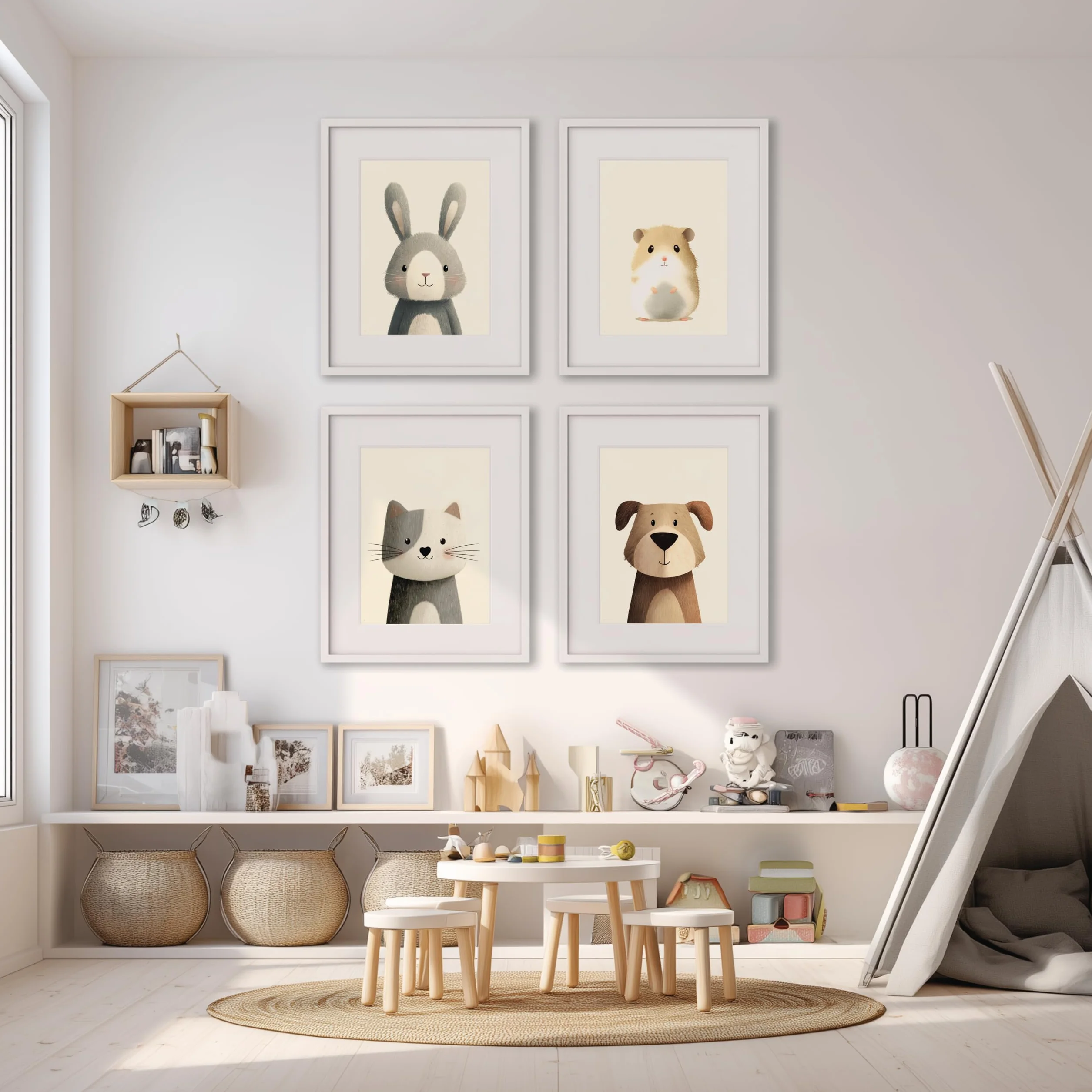 PACKLIST® Posters Animaux Chambre Bébé DIN A4 21x30cm 250 g/m²