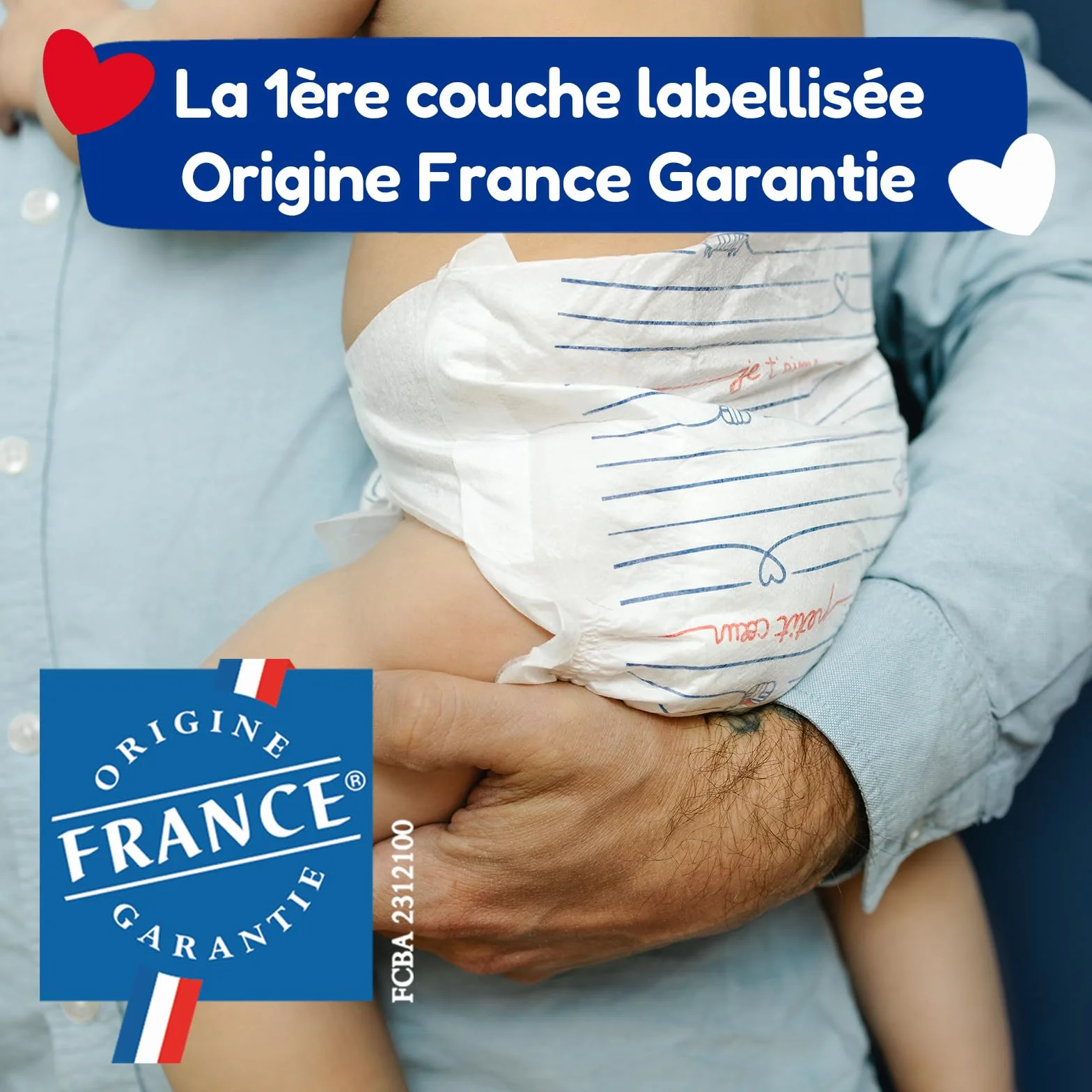 CARRYBOO Couches Taille 4 (7-18kg) 132 Jetables Ultra Absorbantes 12h Anti Fuites Fabriquées en France