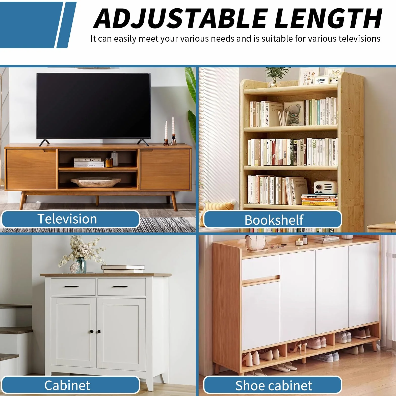 Sangles de Sécurité pour Meubles et TV Anti Basculement Réglables 2PCS