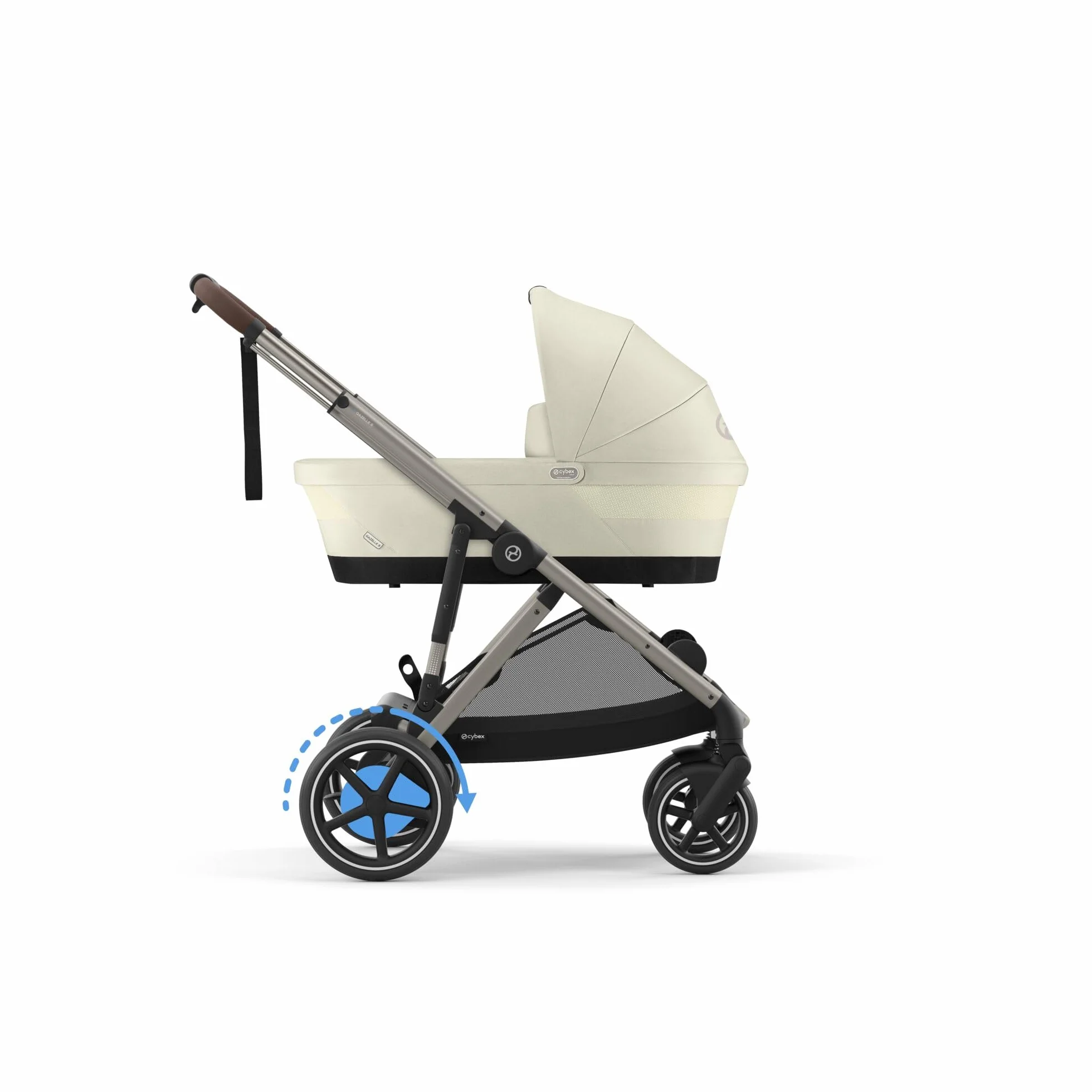 CYBEX Poussette Gold e-GAZELLE S, de la naissance à 4 ans, max. 22 kg, système tout-en-1 avec propulsion électrique, Beige coquillage