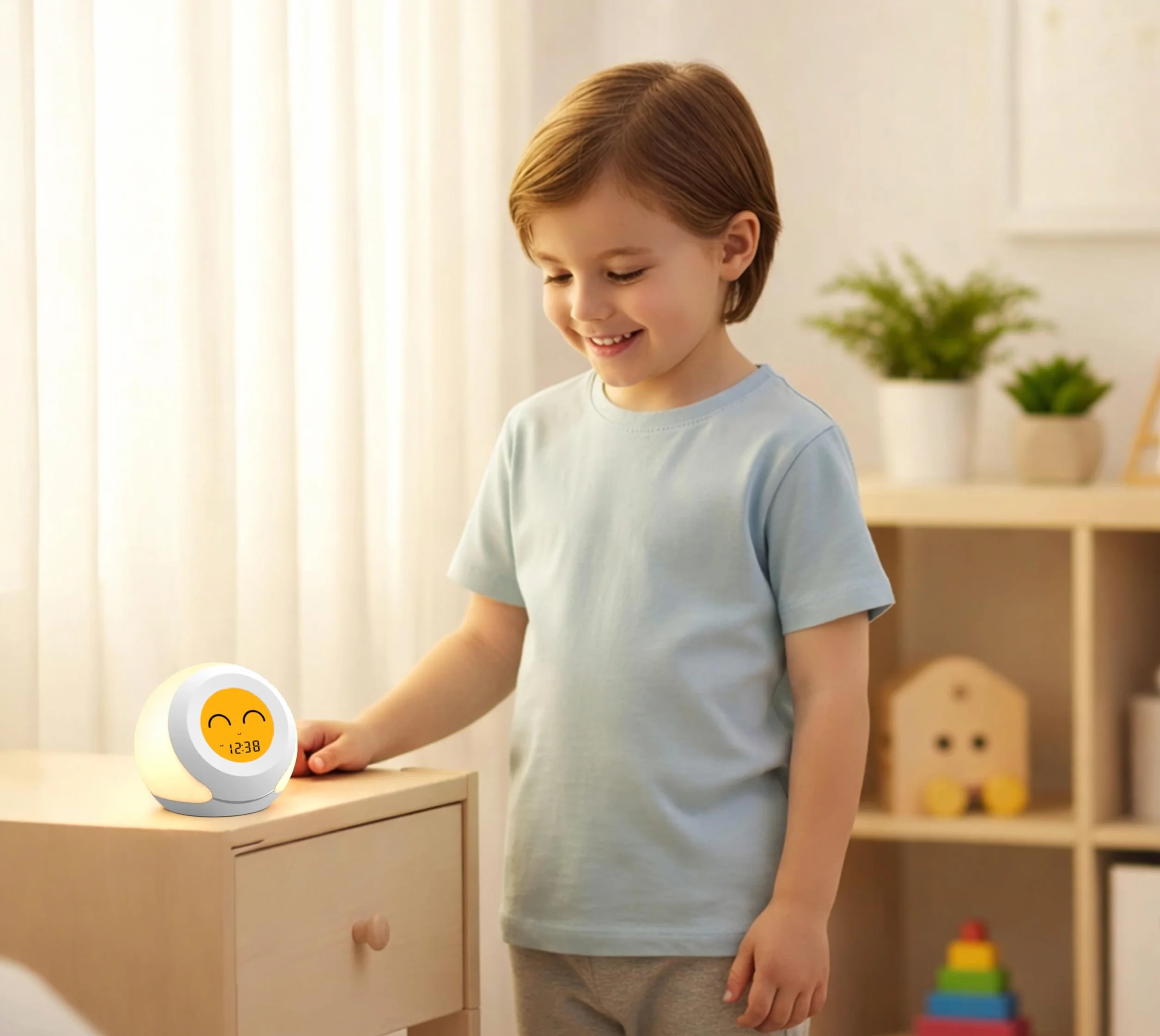 iTOMA Thermomètre Hygromètre Chambre Enfant, Écran LCD, Lumière Colorée, Gradateur 4 Niveaux