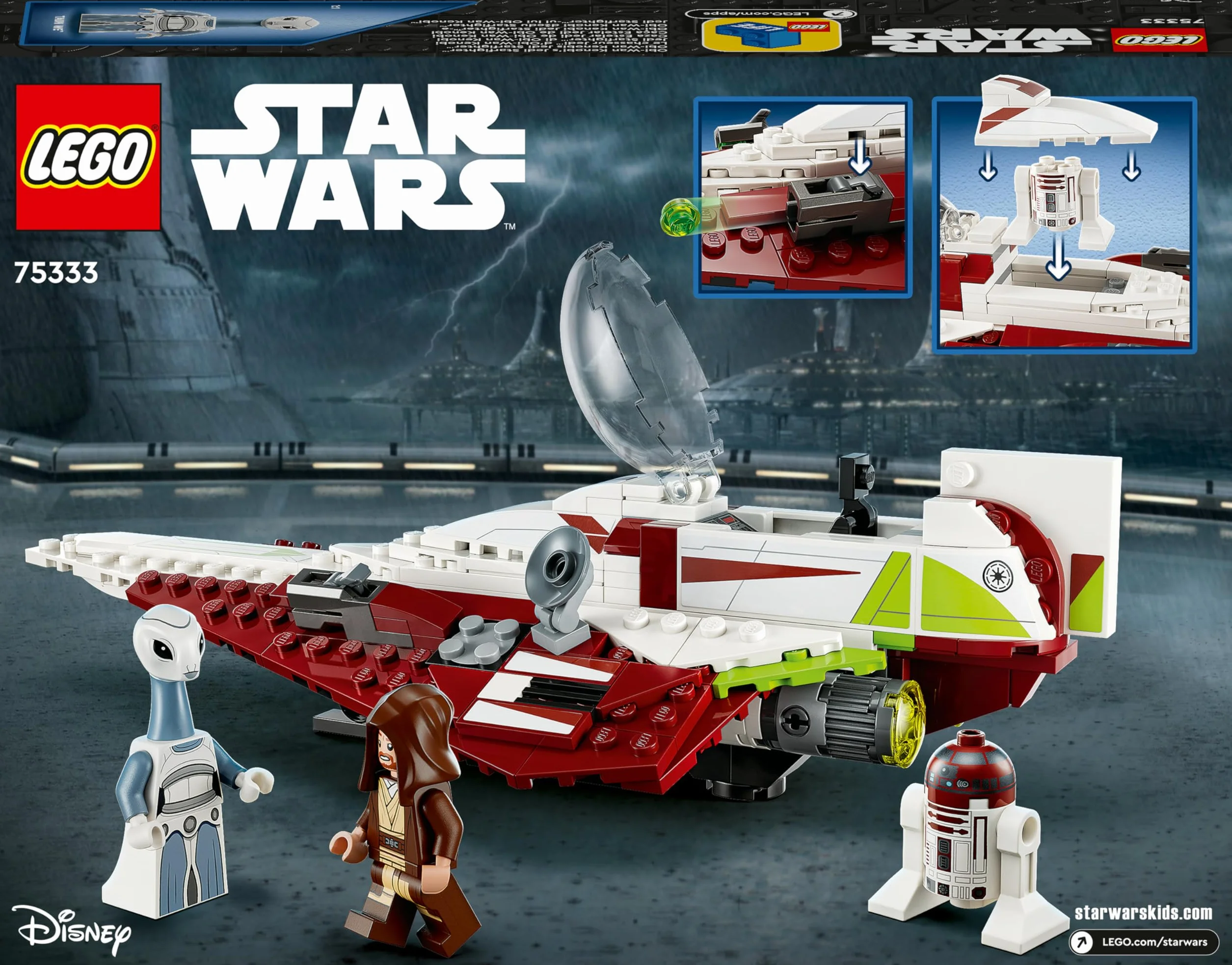 LEGO Star Wars 75333 Le Chasseur Jedi d’Obi-Wan Kenobi avec Minifigurine Taun We et Sabre Laser