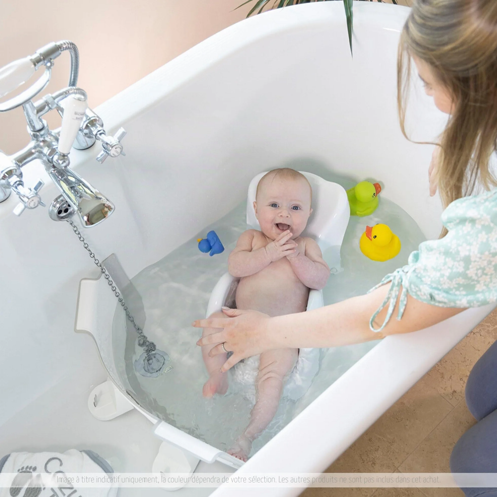 BABYDAM Réducteur de Baignoire Bébé Blanc Rose
