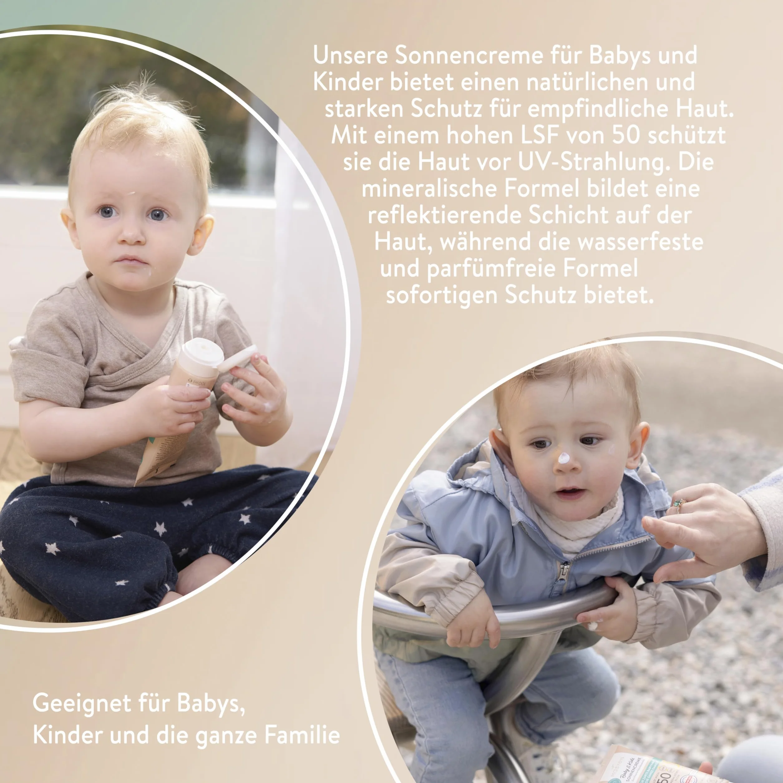 MABYEN Crème Solaire Bébé & Enfants SPF 50 Protection Minérale Résistante à l'Eau