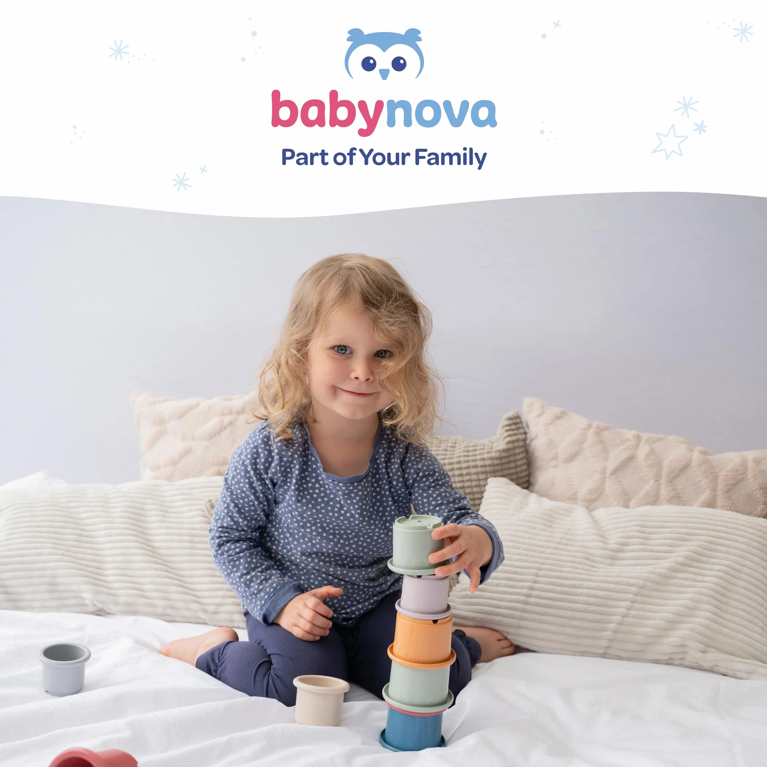 Babynova Set Manucure Bébés – Kit Soin Ongles Sûr avec Ciseaux Pointe Arrondie, Coupe-Ongles & Lime – Boîte Rangement Voyage Usage Quotidien Sans BPA