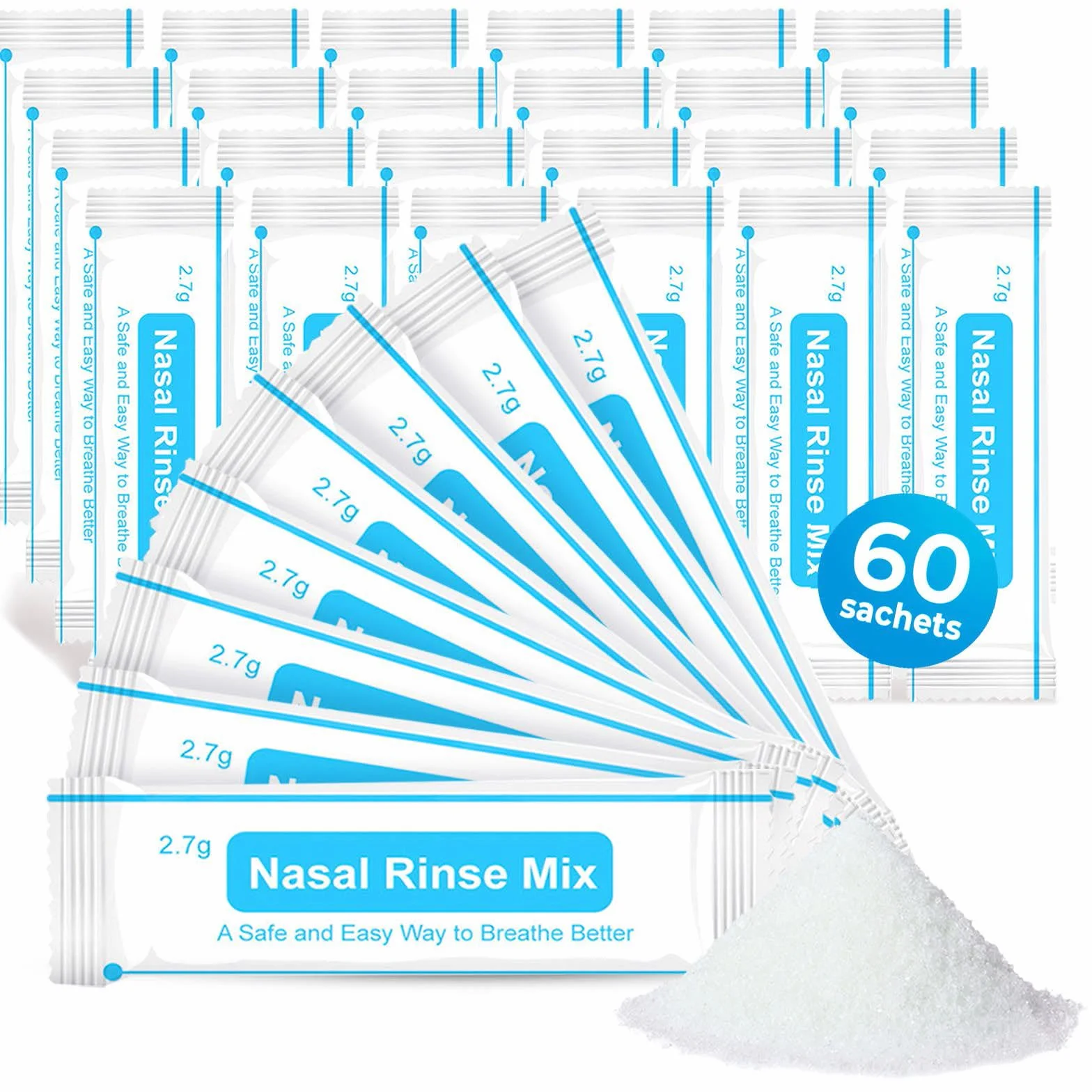 AVIDA ZEN Sel Nasal Lavage Nez Adultes 2,7g Rinçage Nasal Lot 60 Sachets