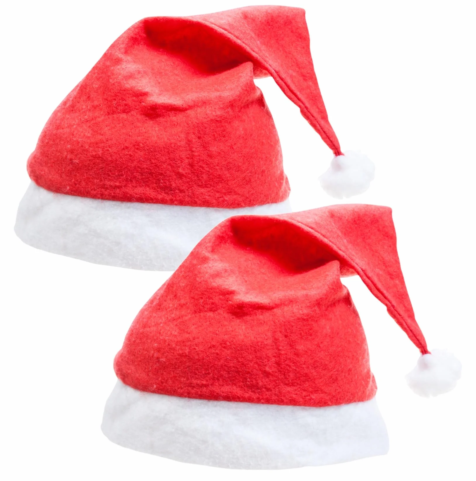 Lot de 2 bonnets de Noël rouges unisexe - Bonnet de Père Noël pour adultes et enfants