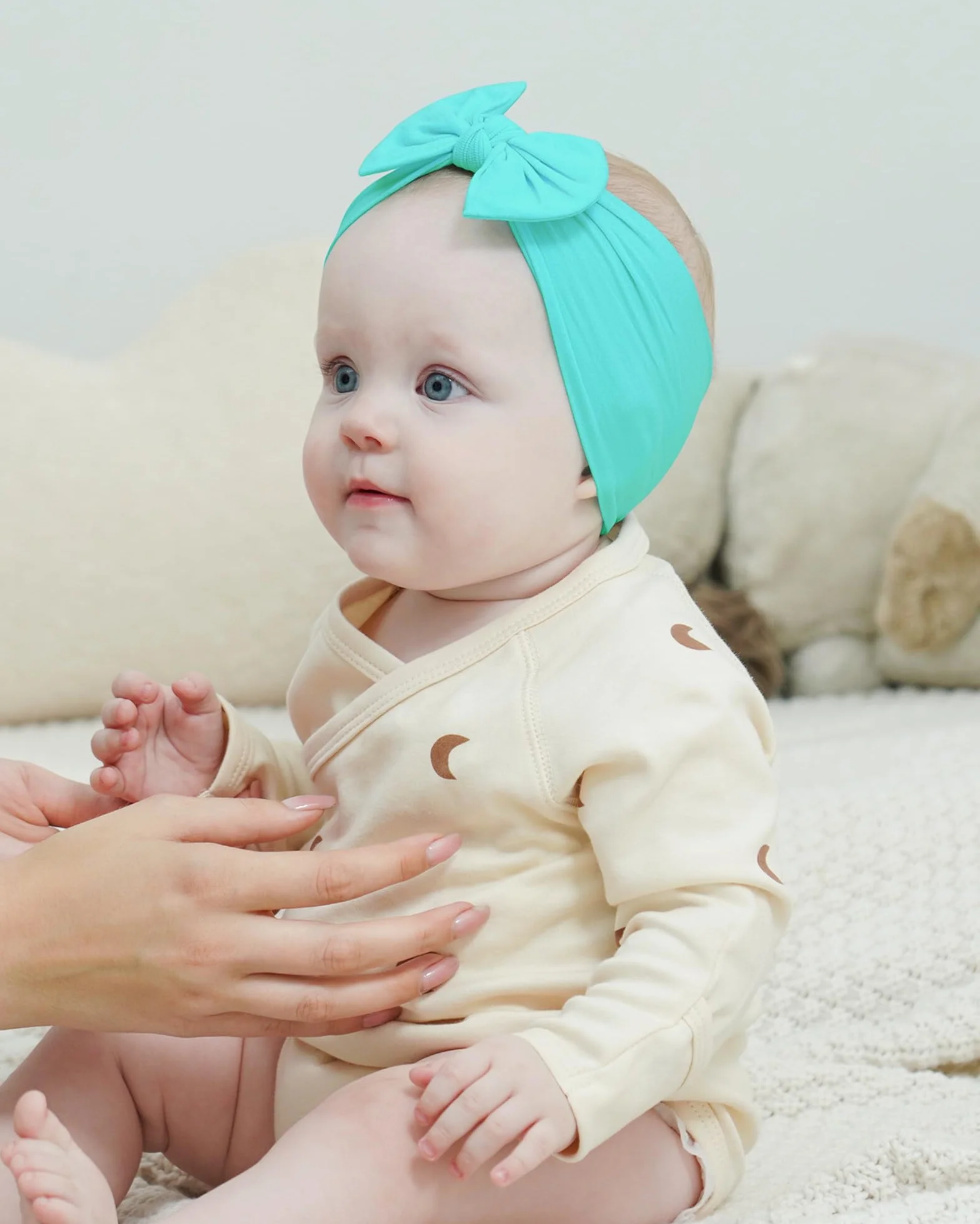 Bandeaux Élastiques avec Nœud en Nylon pour Nouveau-Nés - Accessoires Jollybows