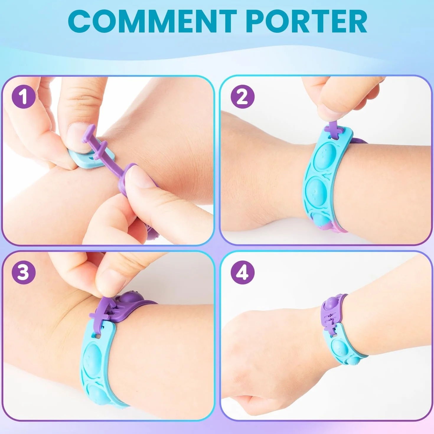 Bracelets Anti Stress Enfants Pop It Fidget Toys en Silicone Doux Réglables
