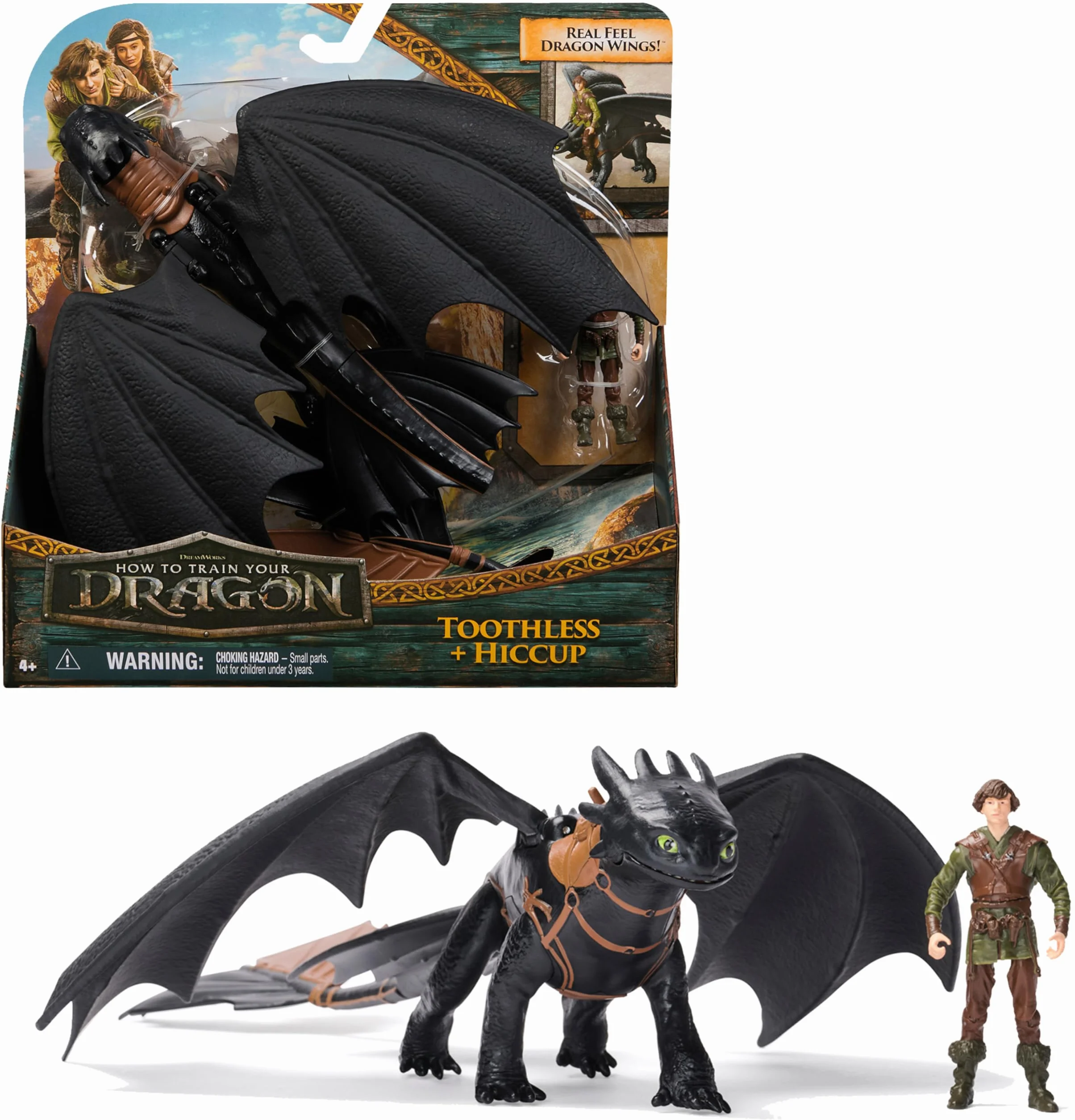 Dreamworks Dragons Figurine Articulée Krokmou 25 Cm Et Viking Harold 10 Cm Jouet Enfant 4 Ans Et +