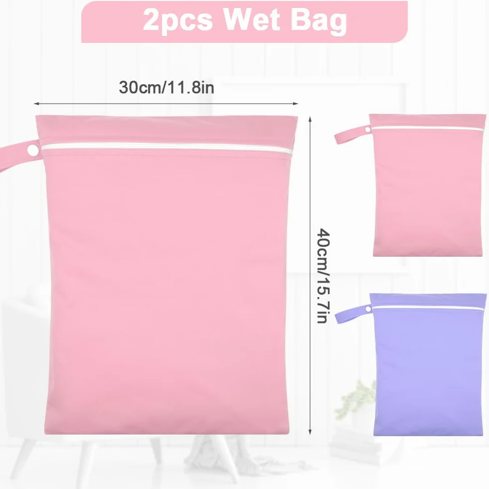 Sac Linge Sale Étanche Lavable avec Poignée et Fermeture Éclair pour Maillots de Bain Mouillés