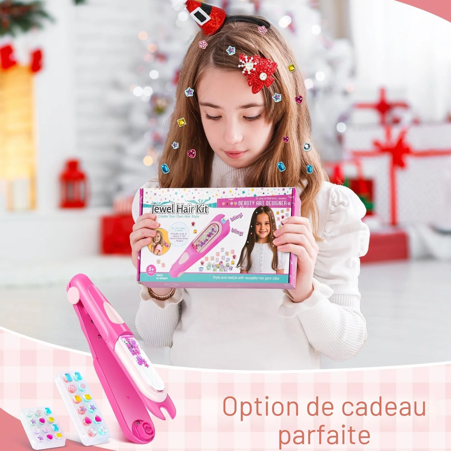 Kit Gemmes Cheveux Jeux Fille 4-10 Ans Travaux Créatifs Cadeau Anniversaire