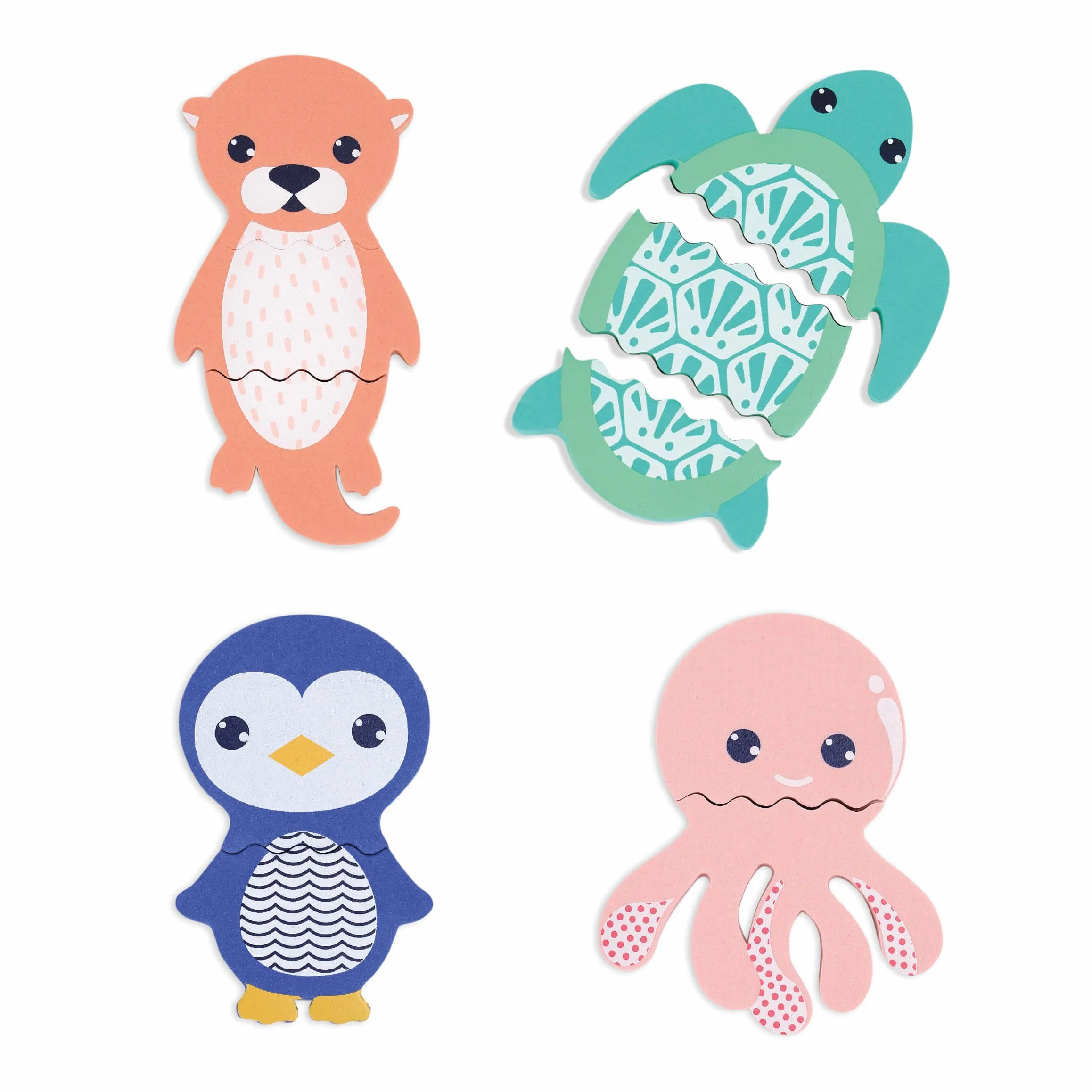 LUDI Mix & Match Jouet De Bain 4 Animaux en Mousse À Assembler Flottantes Dès 10 Mois