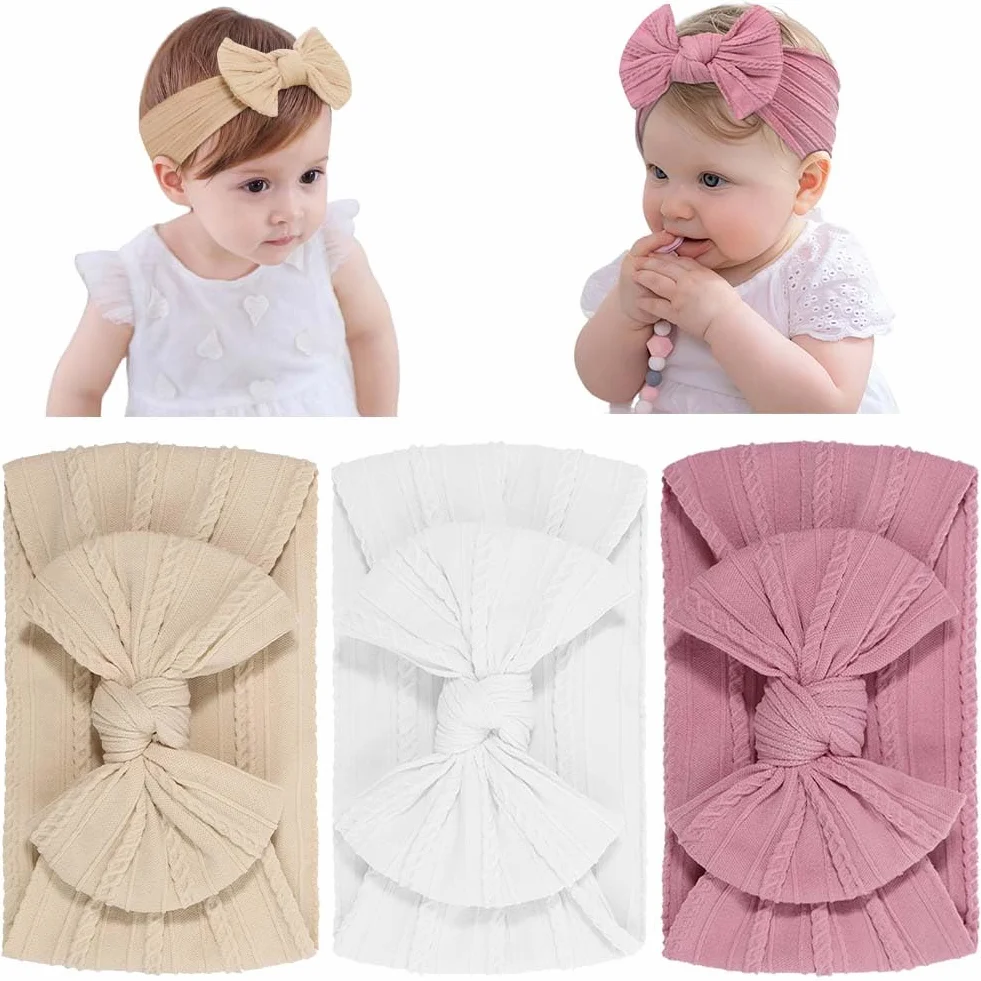 Bandeau Bébé Fille Nylon Souple Hypoallergénique 0-3 Ans Accessoire Photo Mariage