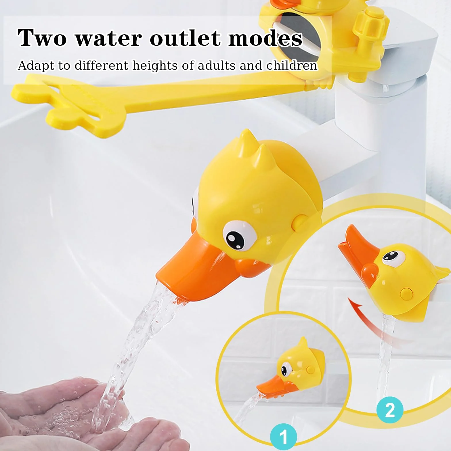 Extension Robinet pour Enfant 1 Pièces Robinet de Rallonge Design Canard réglable