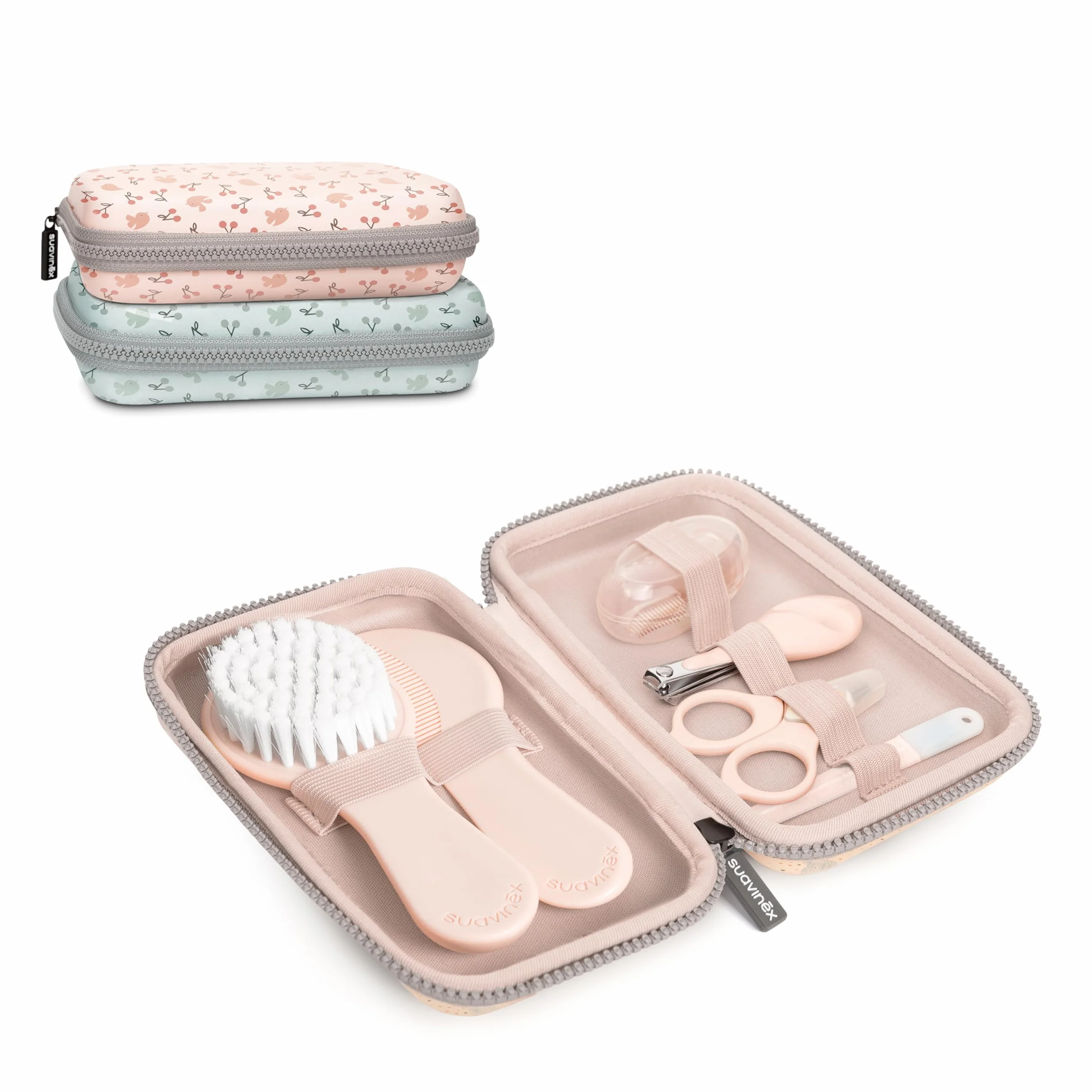 Suavinex Trousse de Soin Bébé Set Manucure 6 Pièces Rose