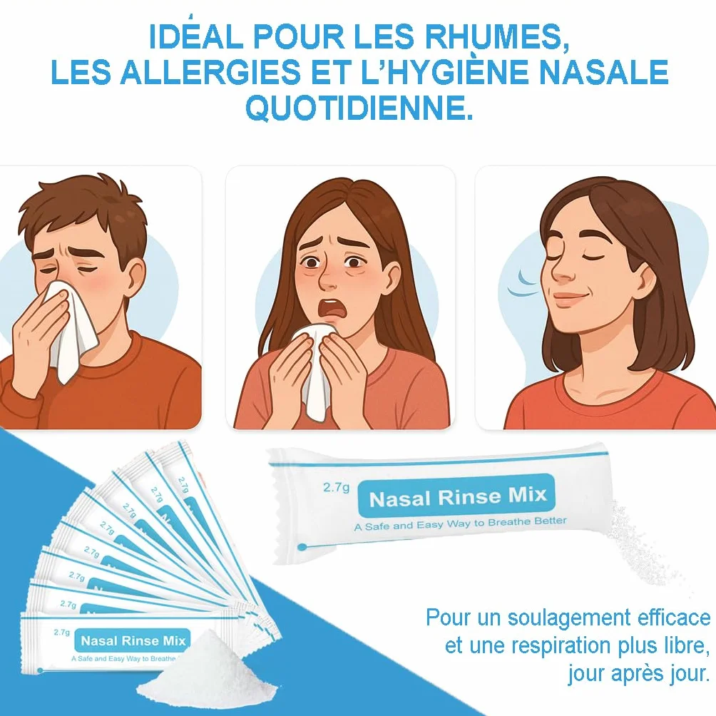 AVIDA ZEN Sel Nasal Lavage Nez Adultes 2,7g Rinçage Nasal Lot 60 Sachets
