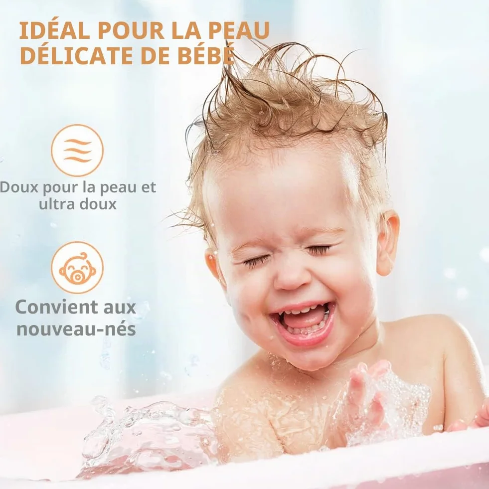 Serviettes de bain bébé microfibre polaire corail 50 pièces 17,8 x 22,9 cm