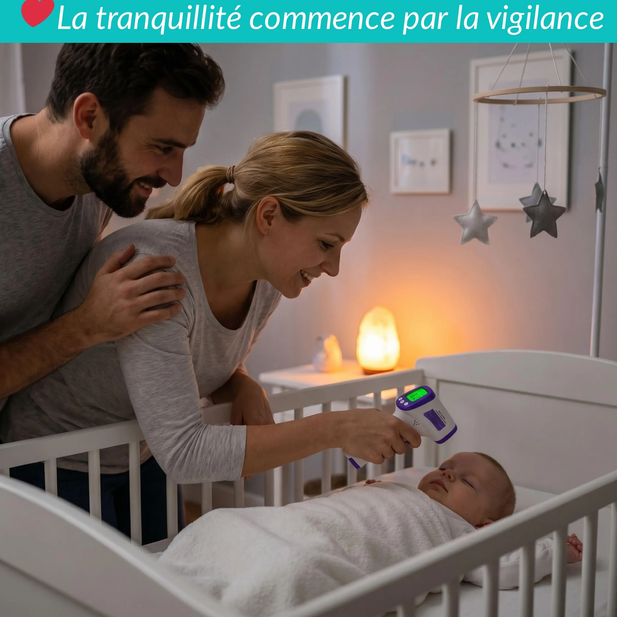 Thermomètre Frontal Sans Contact Infrarouge Bébé Adulte – Digital Médical Précis Rapide – Écran LCD Alarme Fièvre