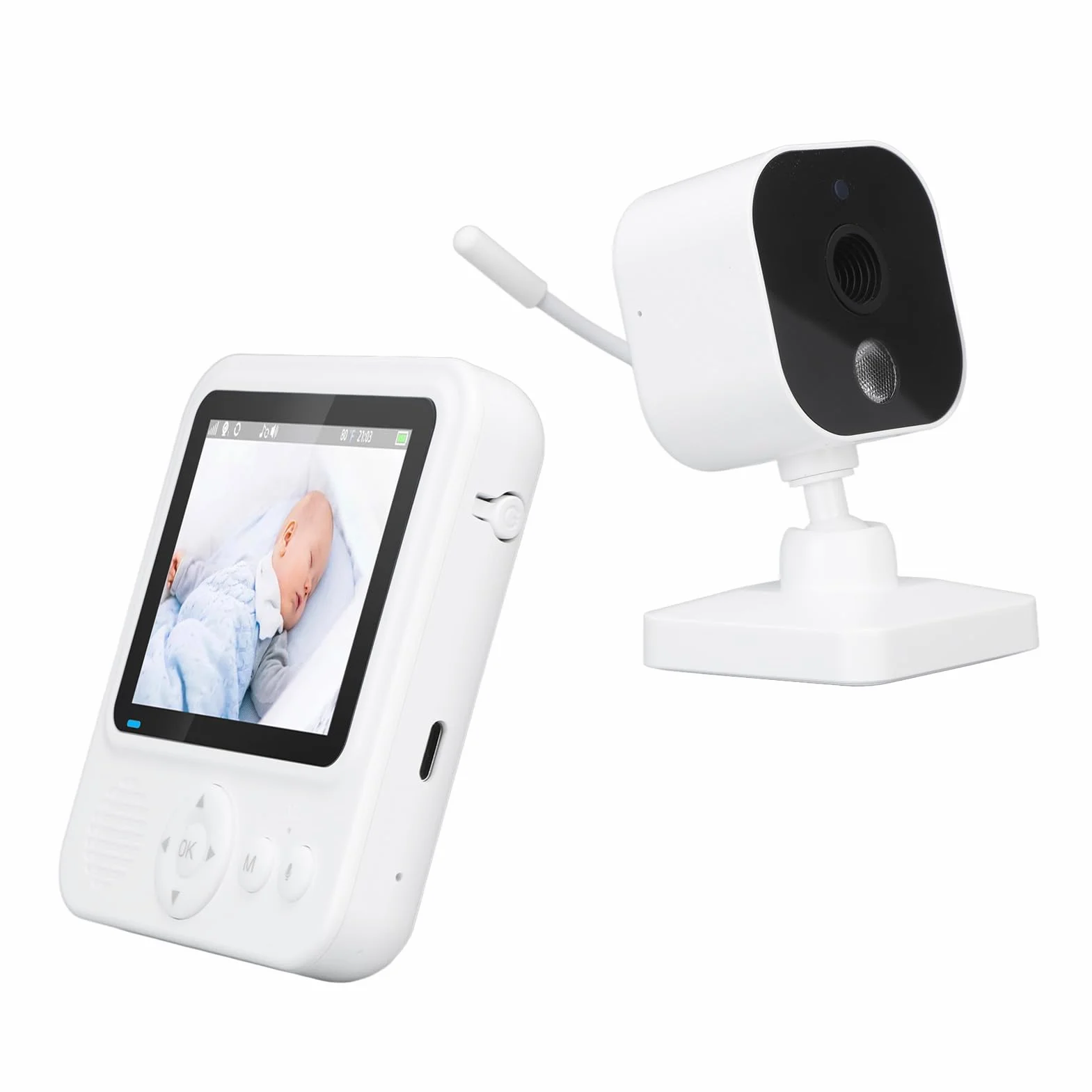 Caméra de surveillance bébé sans fil, moniteur vidéo avec vision nocturne bidirectionnelle