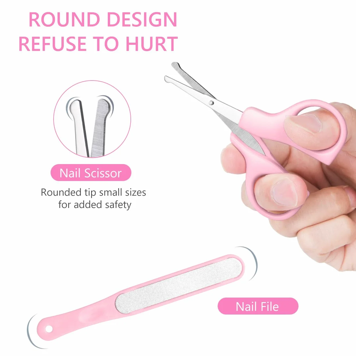 Vicloon Kit Soins des Ongles Bébé 5pcs Coupe-Ongles Ciseaux Lime Pince