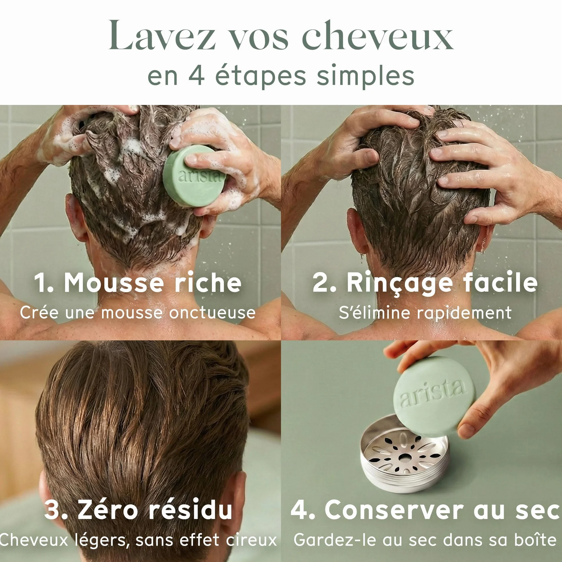 Shampoing Solide Romarin & Biotine, Shampoing Volume Cheveux Fins et Plats, Apporte Volume et Légèreté, Favorise la Croissance, Sans Paraben, Sans Silicone, Sans Sulfate, Vegan (80 g)
