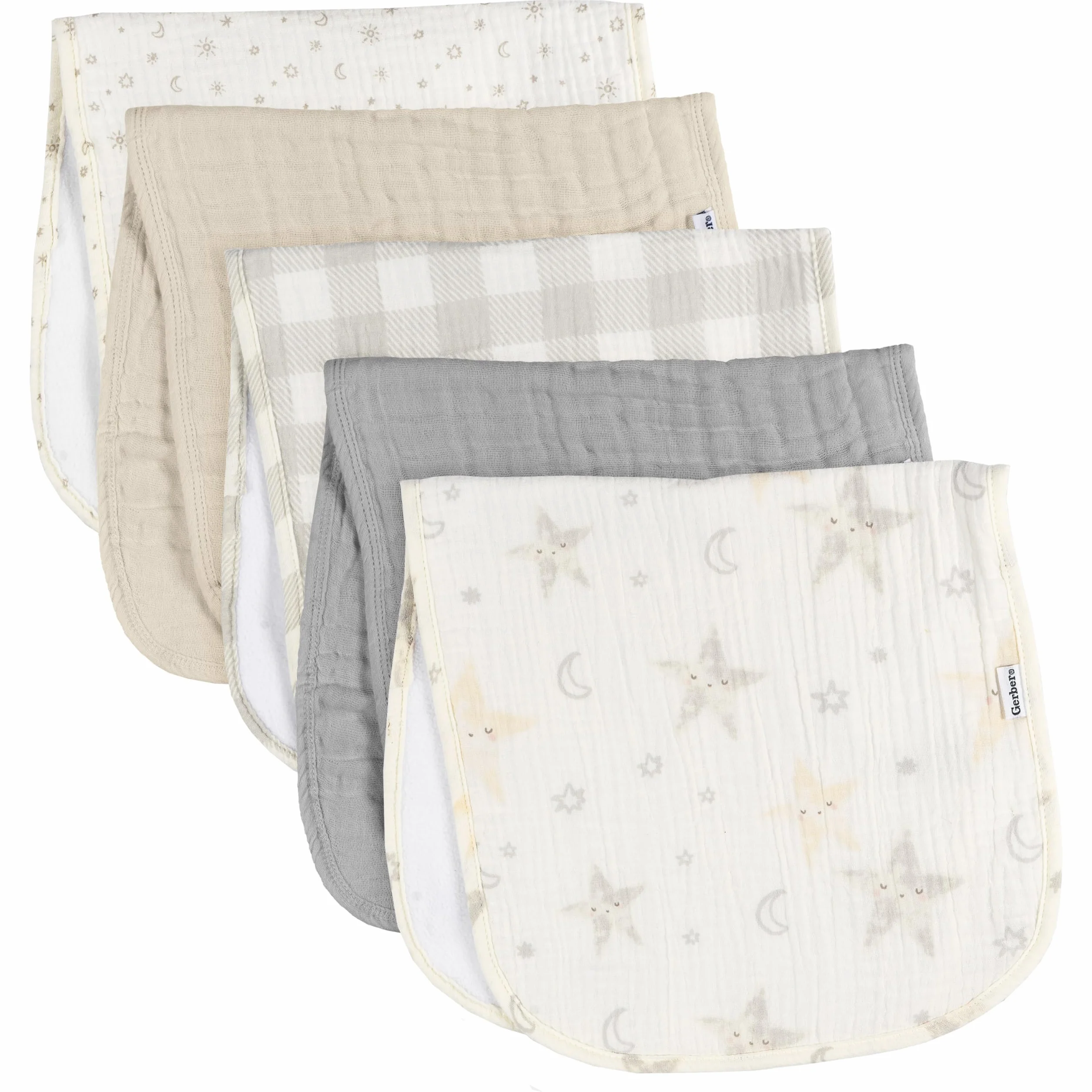 Gerber Lot de 5 Langes Fille Taille Unique