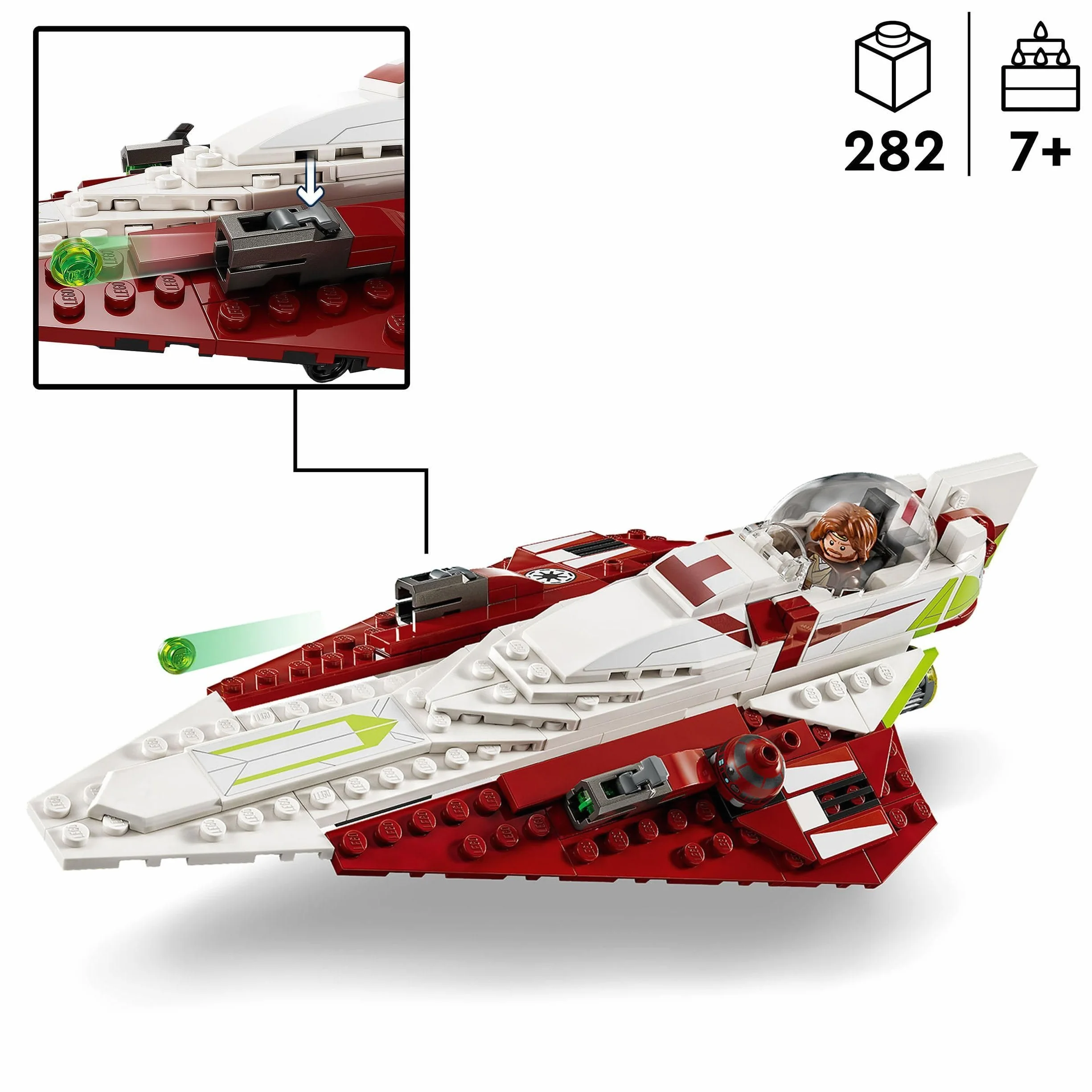 LEGO Star Wars 75333 Le Chasseur Jedi d’Obi-Wan Kenobi avec Minifigurine Taun We et Sabre Laser