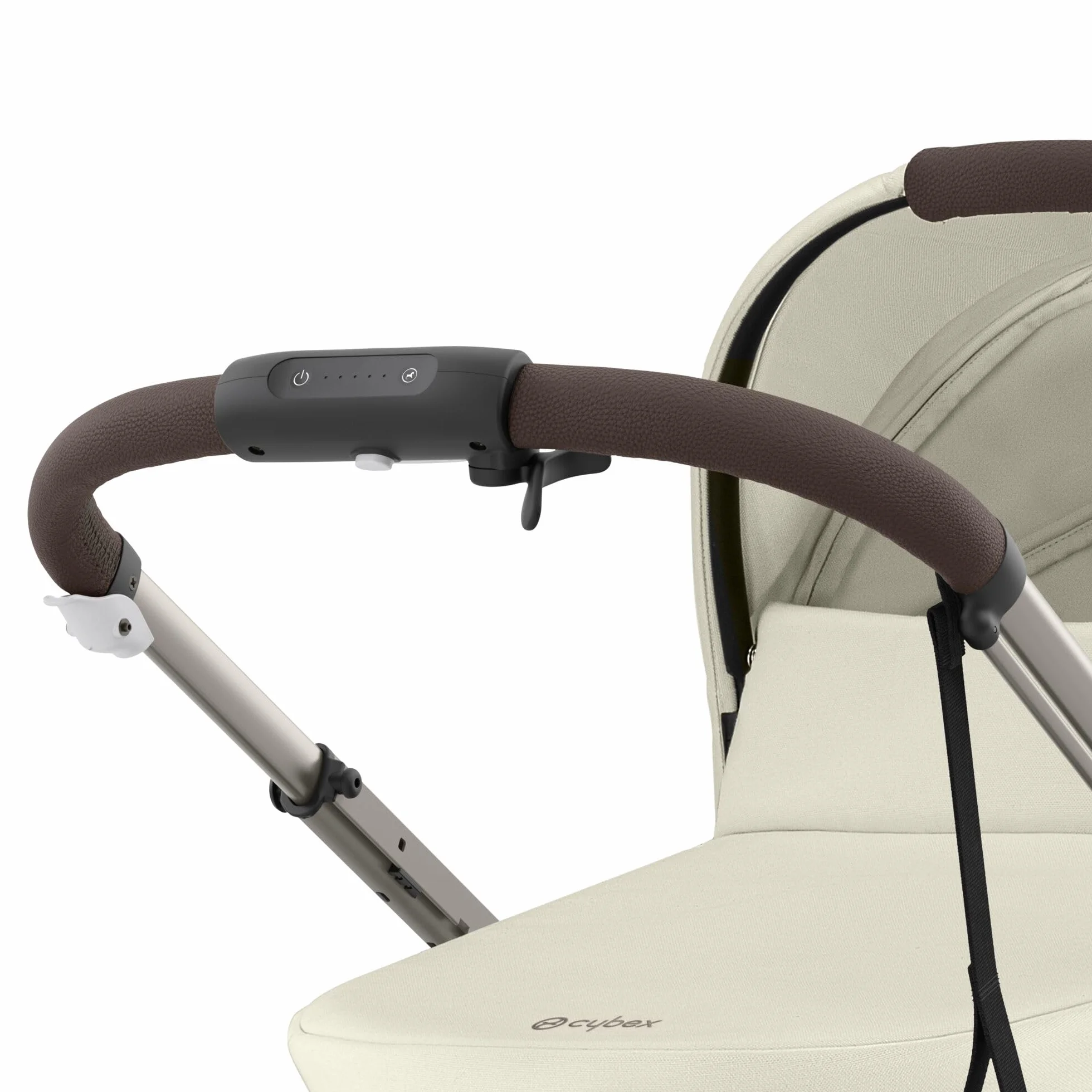 CYBEX Poussette Gold e-GAZELLE S, de la naissance à 4 ans, max. 22 kg, système tout-en-1 avec propulsion électrique, Beige coquillage