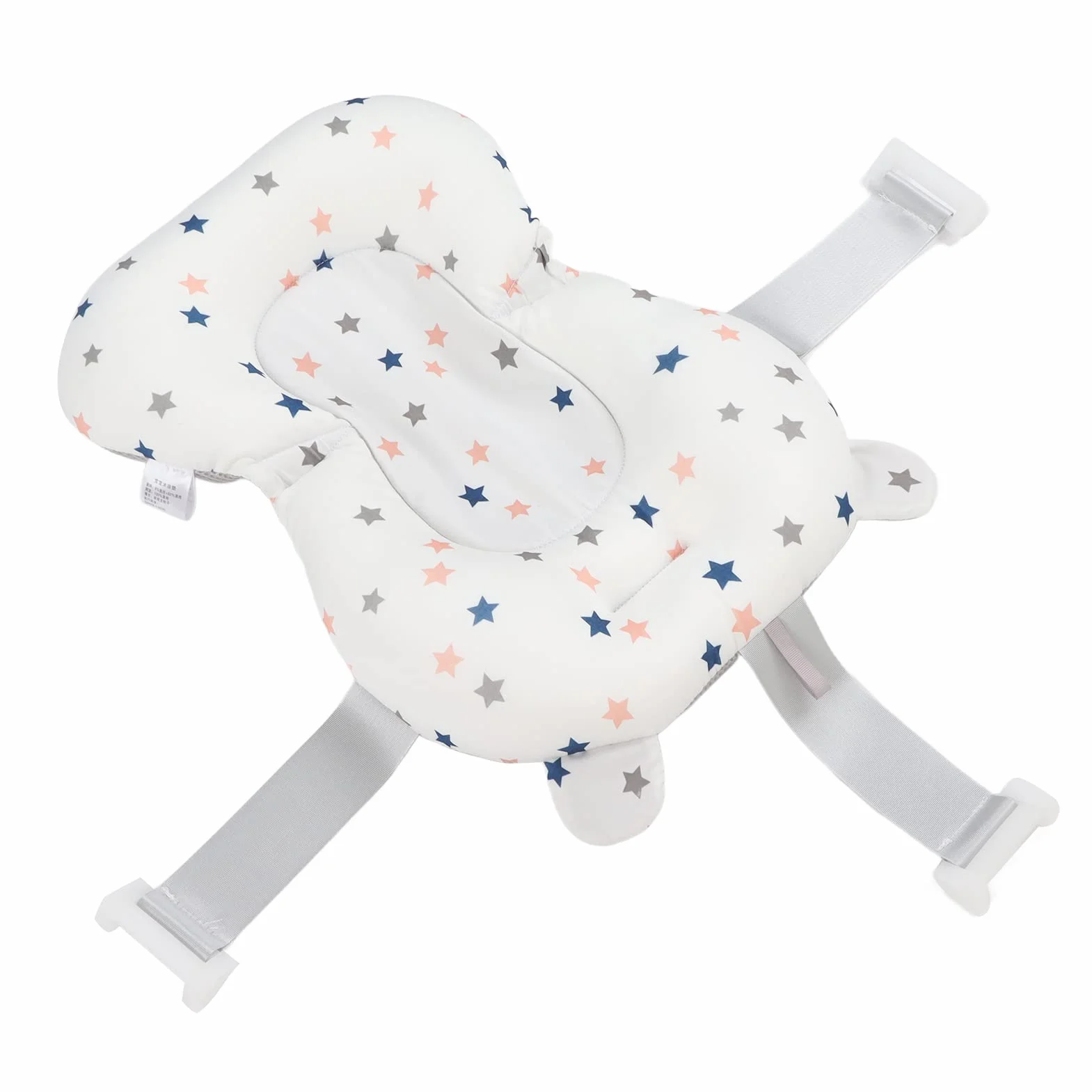 Yinhing Coussin de Siège de Bain pour bébé avec 3 Ceintures de sécurité et Tissu à 3 Couches pour Baignoire (Etoiles)