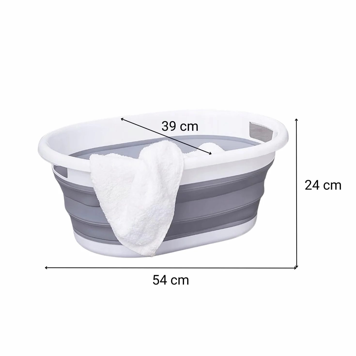 Primabobo Baignoire pliable pour bébé Grand bol Bac de lavage en plastique gris