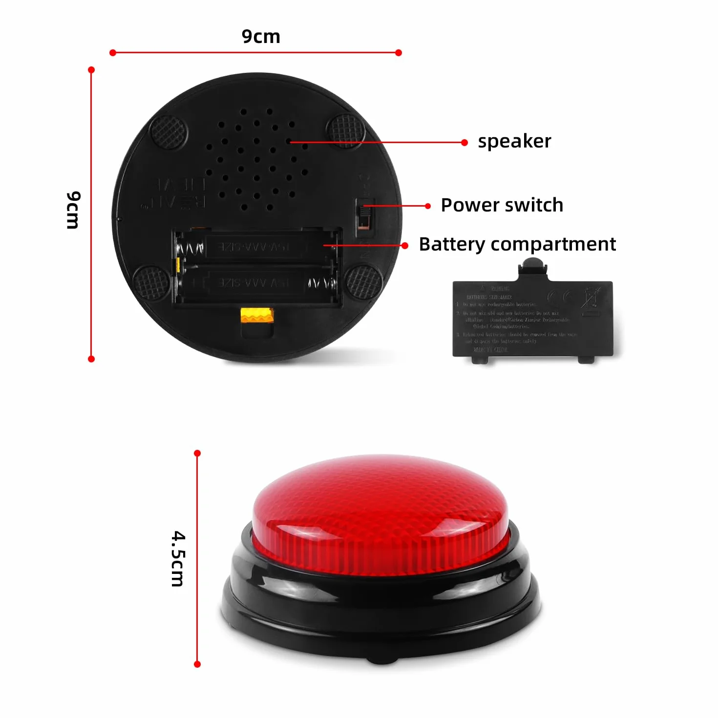 BEAN LIEVE Buzzer Sonore et Lumineux pour Salle de Classe, Lot de 4, Accessoires de Jeu Télévisé, Multicolore