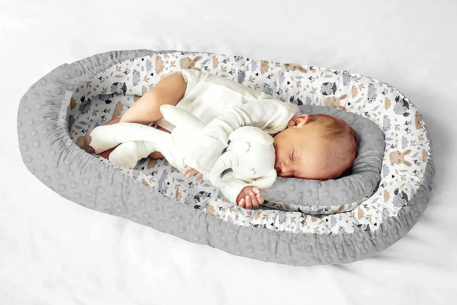 KOSPU Nid Bébé Multifonctionnel Cocoon Baby Bumper Lit de Voyage 100% Coton Anti-Allergique