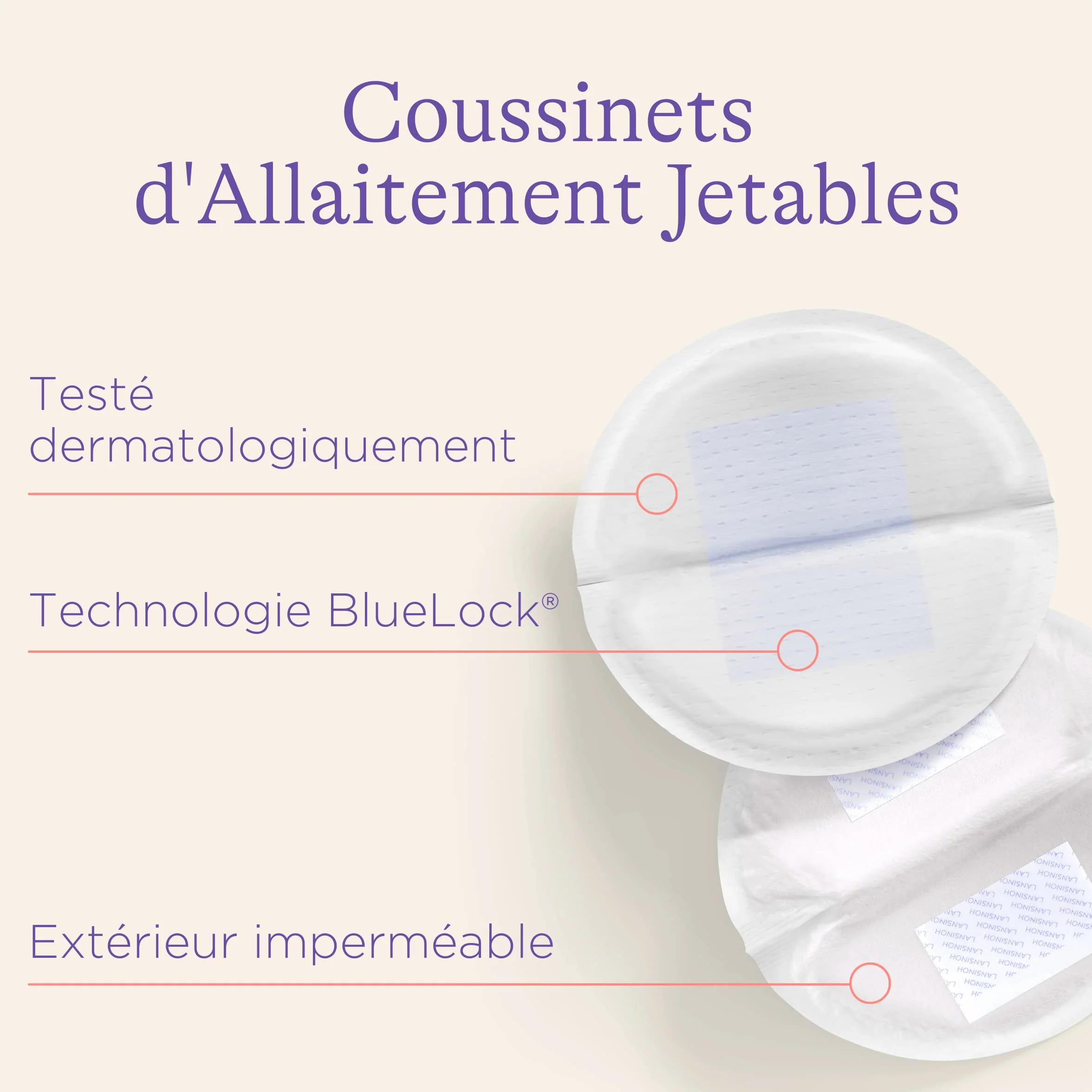 Lansinoh Coussinets d’Allaitement Jetables x100 Ultra Absorbants Anti-Fuites Ultra Fins Discrets