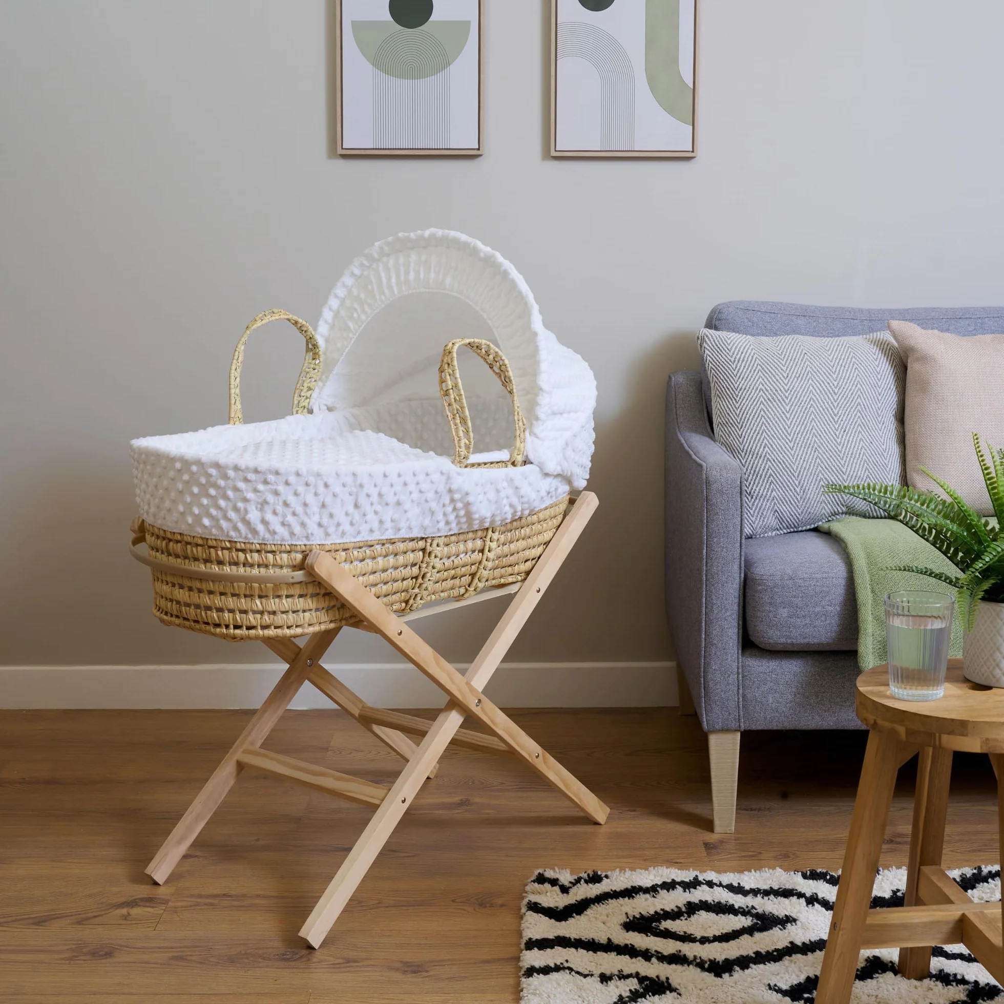 Clair de Lune Support de couffin pliable blanc