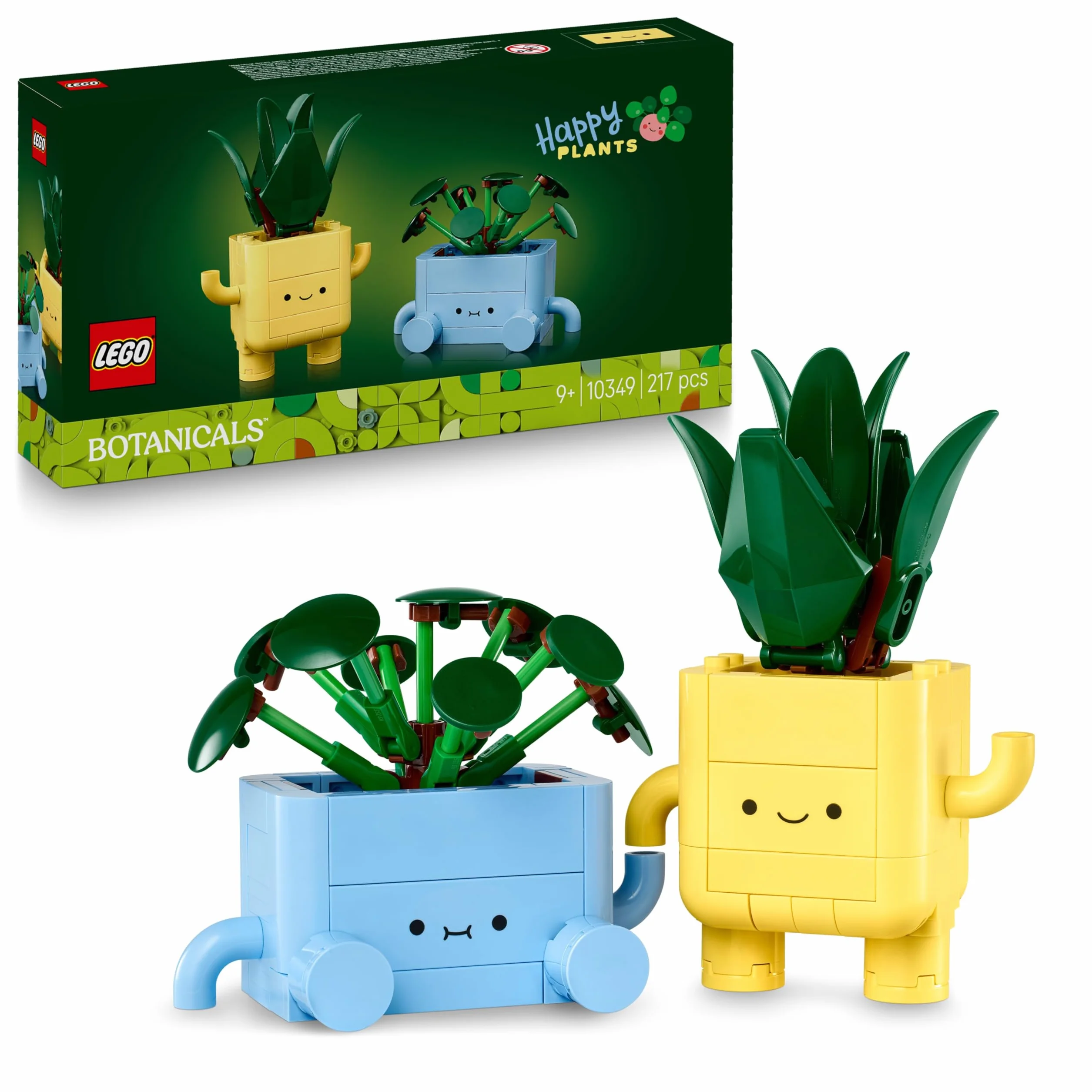 LEGO Botanicals Petites Plantes Souriantes 10349 - Jouet Loisirs Créatifs - 2 Plantes Artificielles avec Pots Fleurs Colorés & Visages Interchangeables - Cadeau Nature pour Fille dès 9 Ans