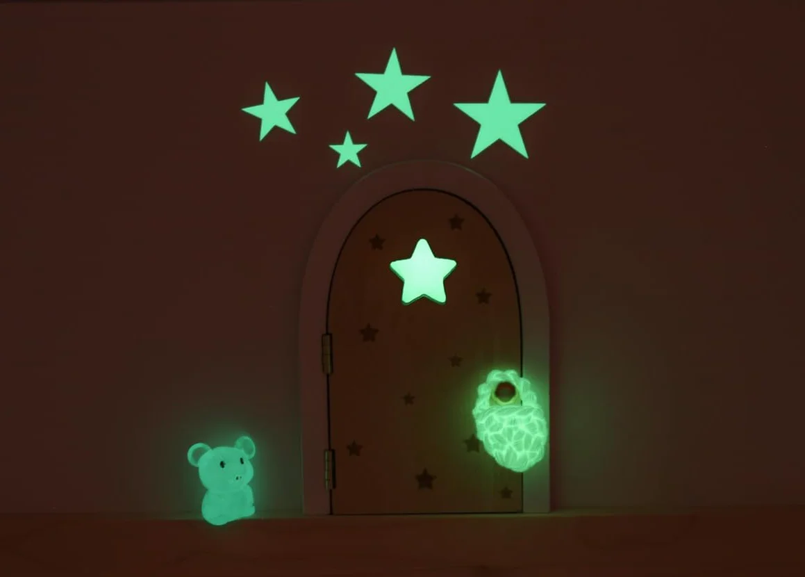 MAGIQUE LA PETITE SOURIS Porte qui s'ouvre et brille dans le noir en bois à peindre et customiser avec accessoires