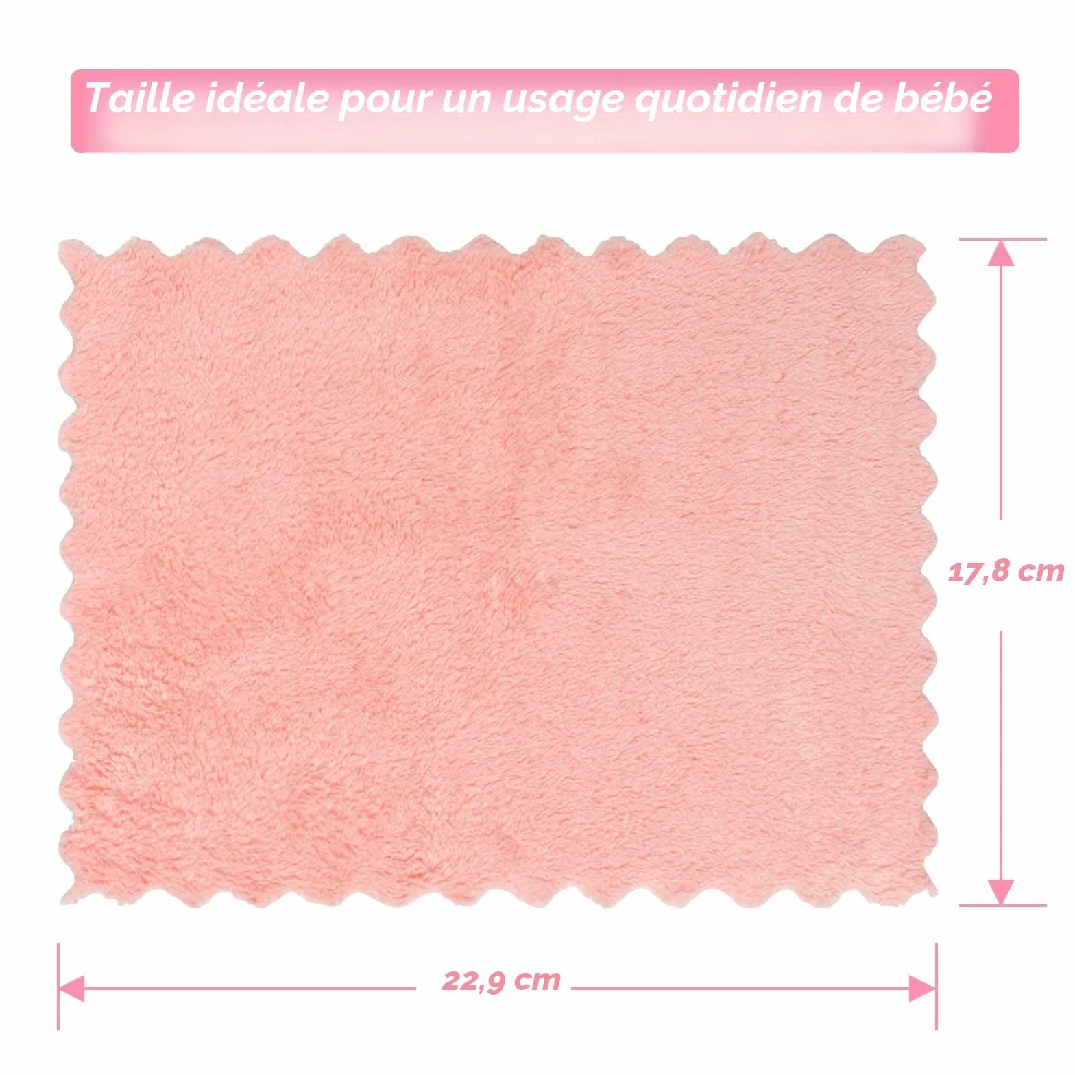 Orighty Lot de 24 débarbouillettes pour bébé en microfibre corail douces absorbantes