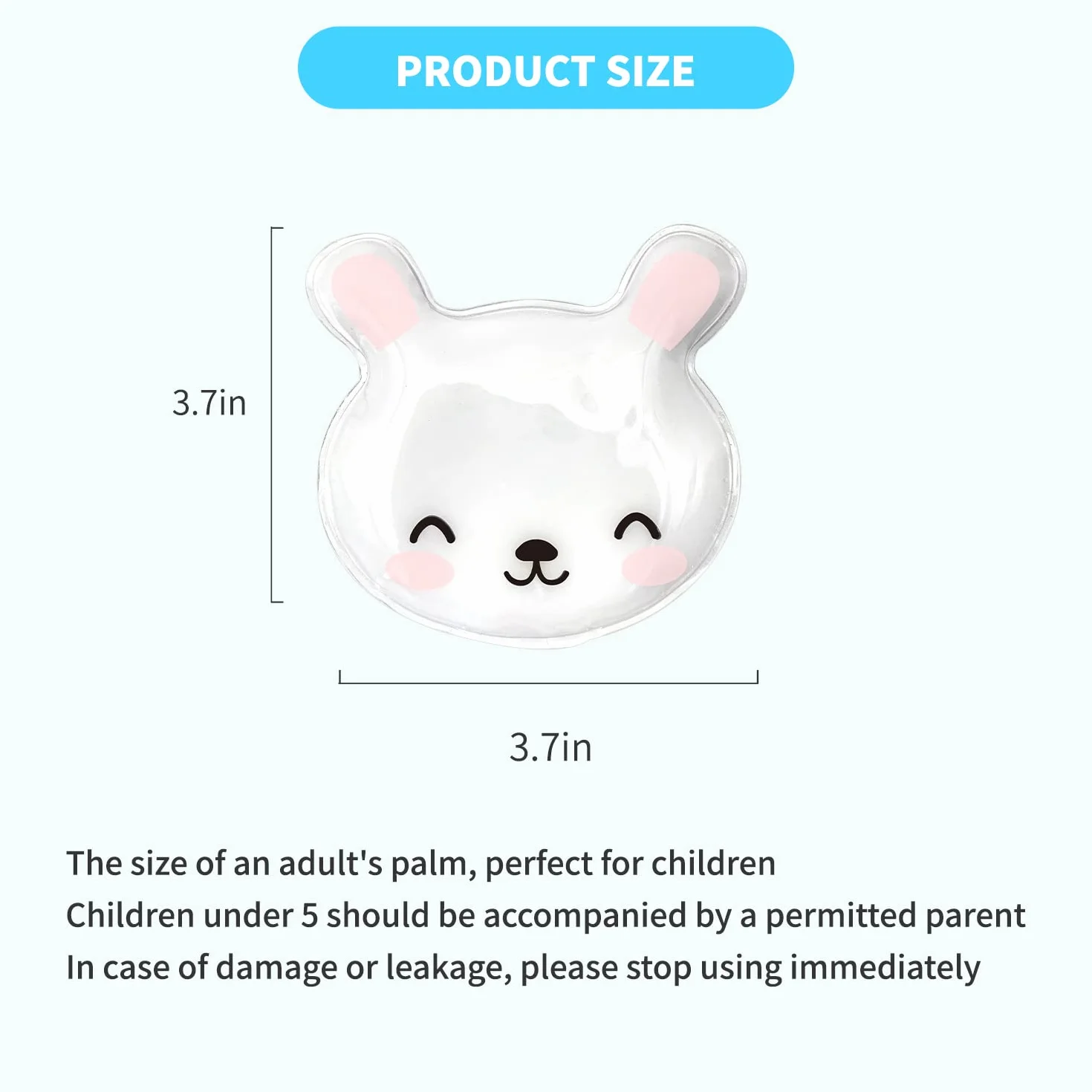 Sacs à glace réutilisables pour enfants, pack de froid pour ecchymoses, premiers soins (4 pièces, 10x9 cm)