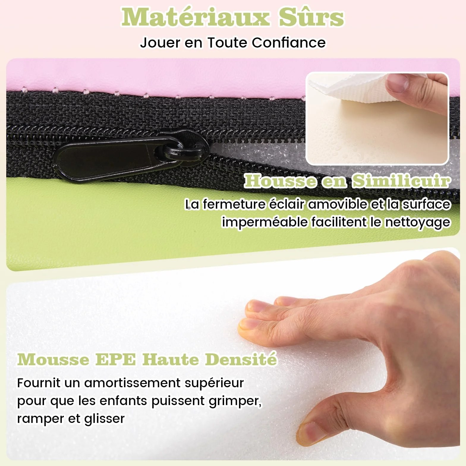 COSTWAY Parcours Motricité Bébé Mousse EPE Housse PU Toboggan Jouets Éducatifs Ramper Enfants