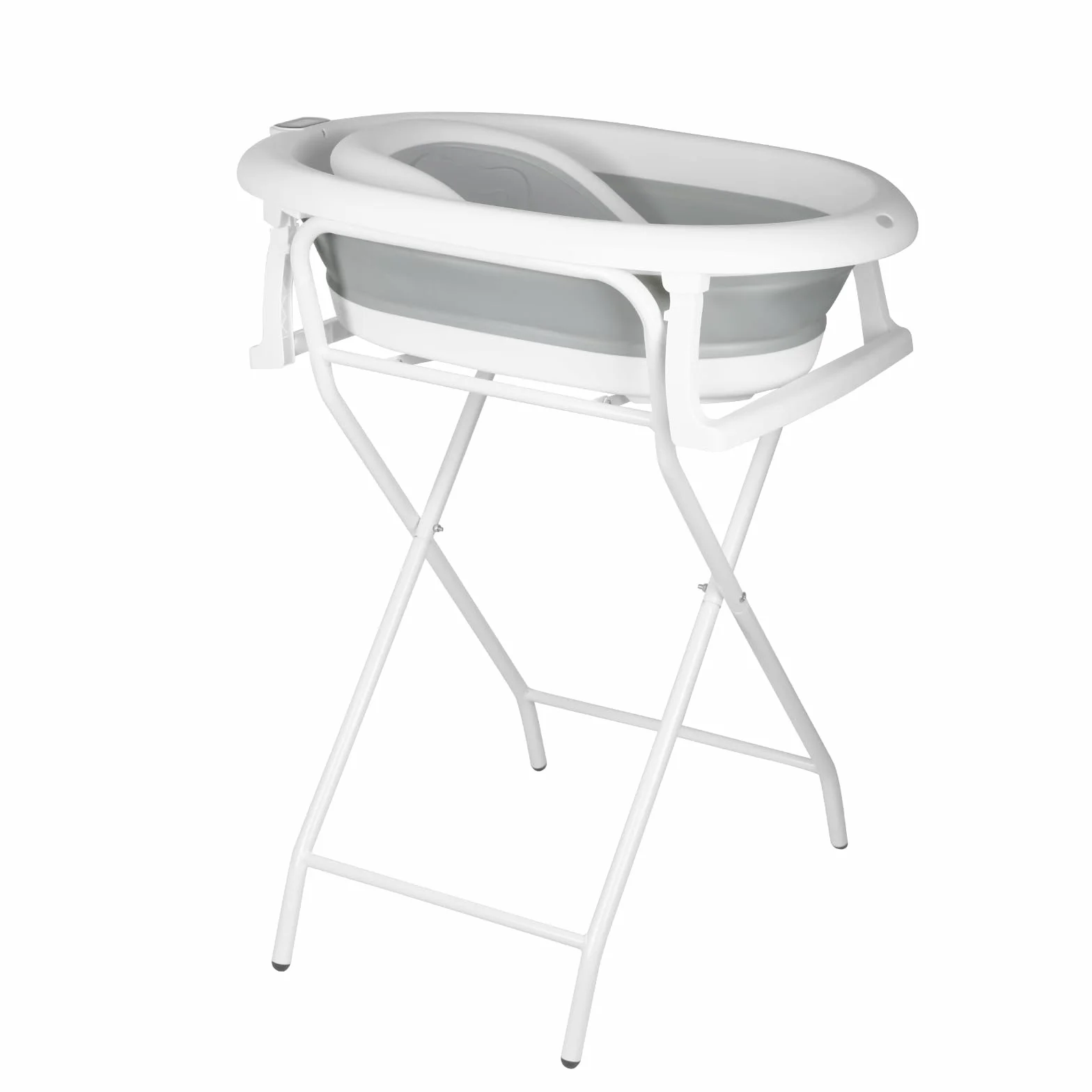Baignoire Bébé Pliable avec Support sur Pied 85x47x85 cm Gris
