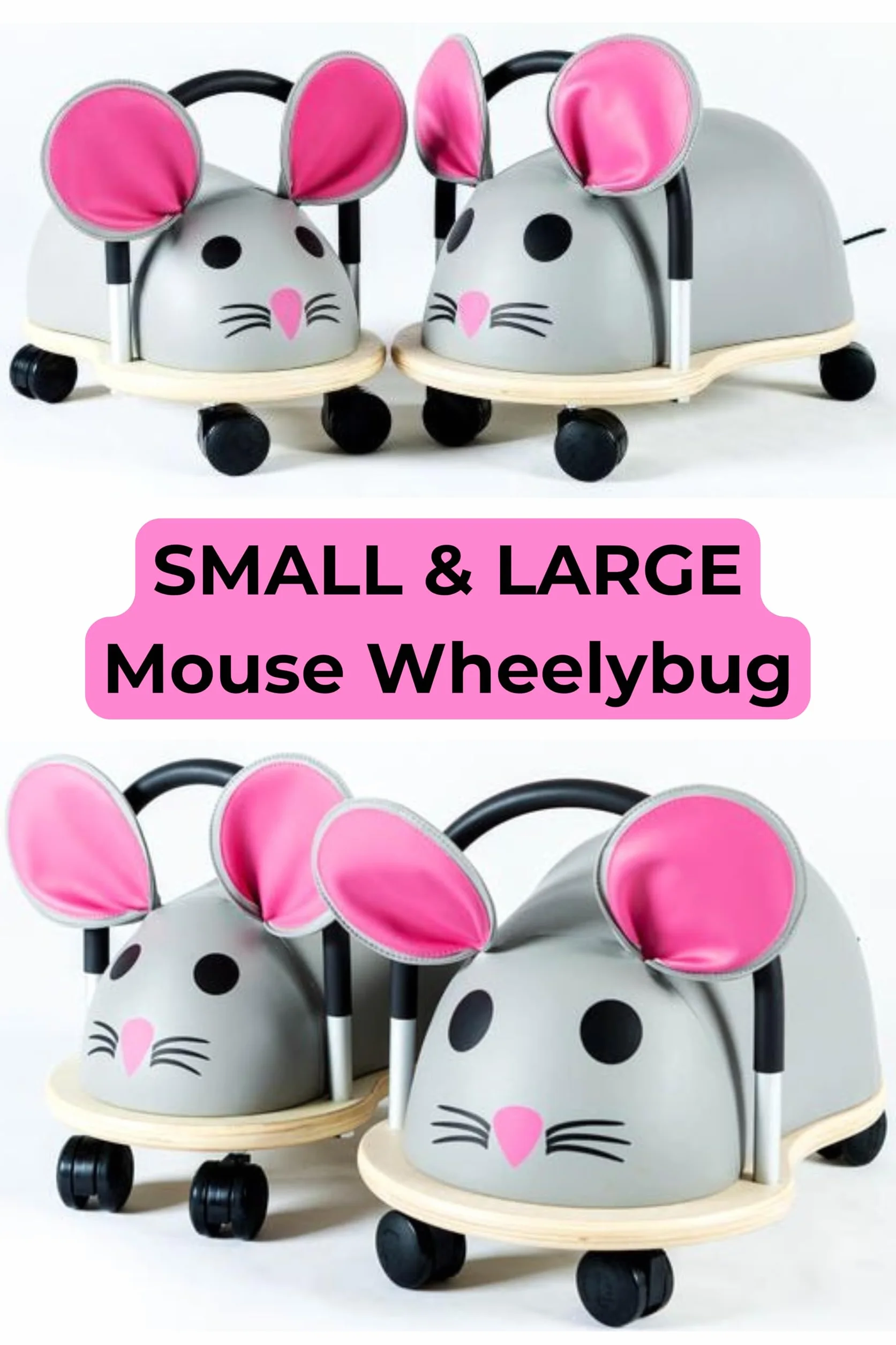 Wheely Bug Trotteur Souris multi-directionnel bois 1-3 ans