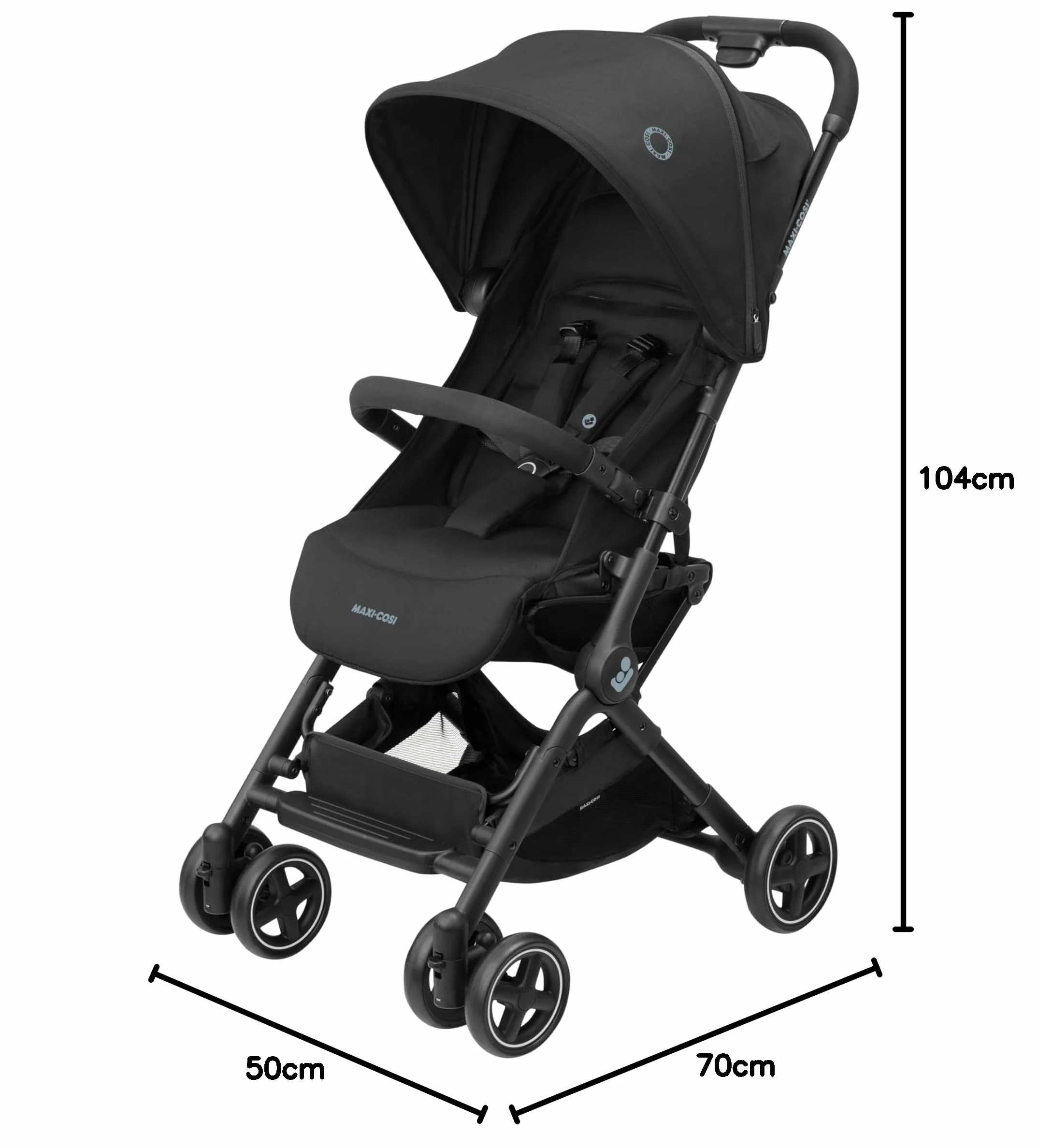 Maxi-Cosi Lara² Poussette Canne 0-4 ans 0-22 kg Légère Compacte Essential Black