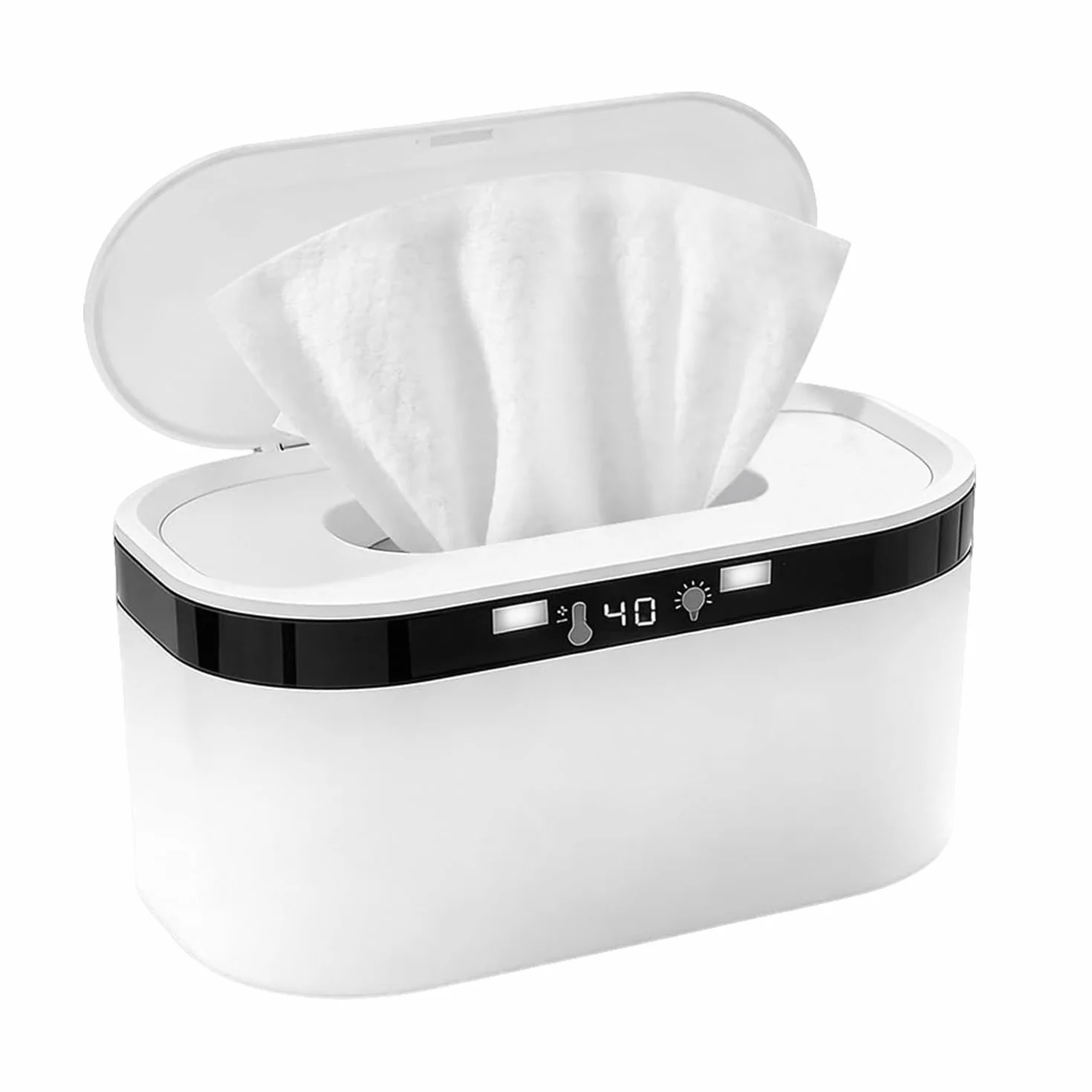 Chauffe-lingettes humides bébé 3 niveaux chauffage température constante 10W USB veilleuse LED grande capacité