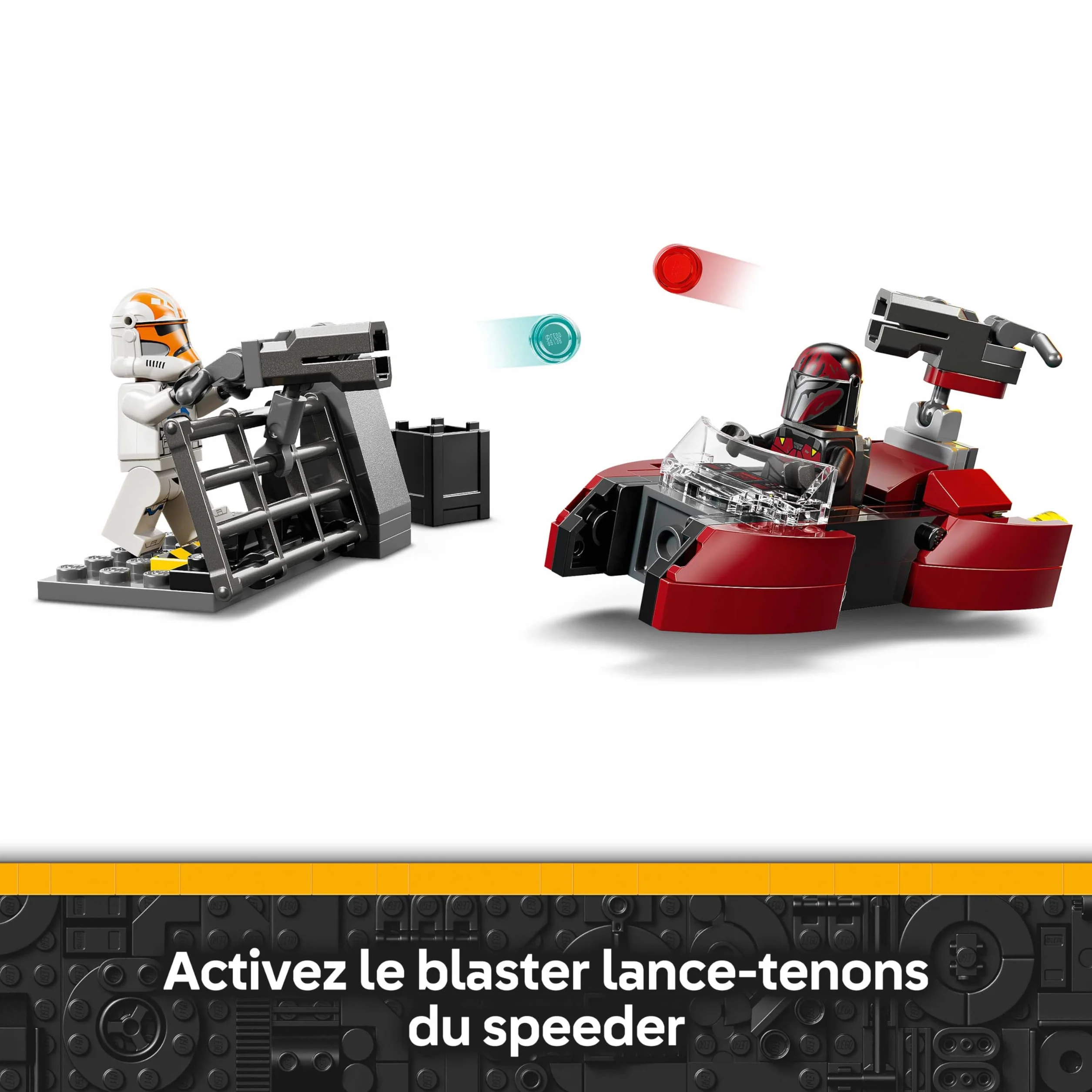 LEGO Star Wars 75449 Pack de Combat Le Siège de Mandalore - Jouet d'action avec Minifigurines de 2 Mandaloriens & 2 Clone Troopers - Speeder & Pistolets Blasters - Cadeau pour Garçon dès 6 Ans