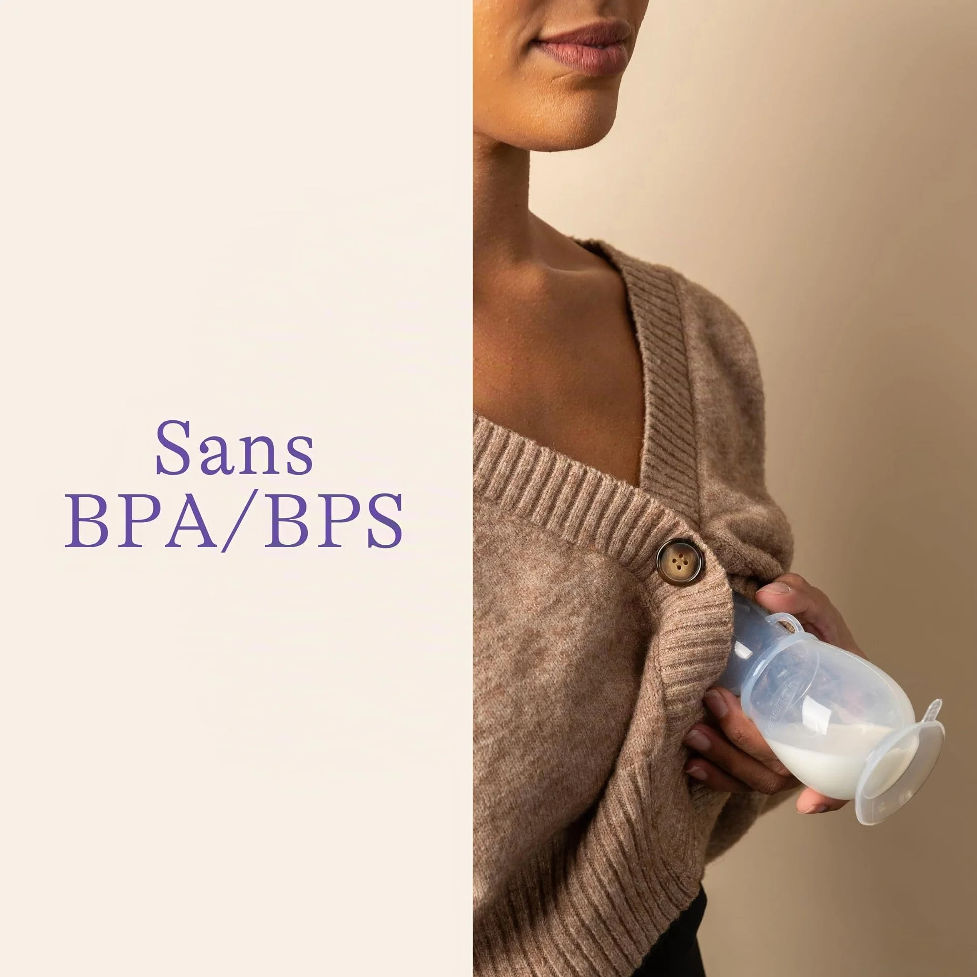 Lansinoh Tire-lait Manuel en Silicone Sans BPA – Léger, Portable, Collecteur de Lait Maternel