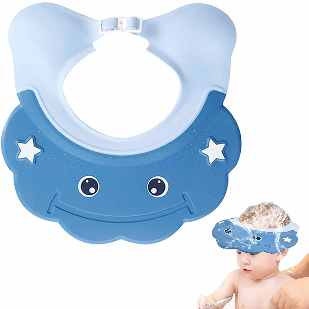 Enfants Shampoing Chapeau Réglable Bonnet de Douche Bébé Visière Bain Casquette Protection Yeux Oreilles Visage