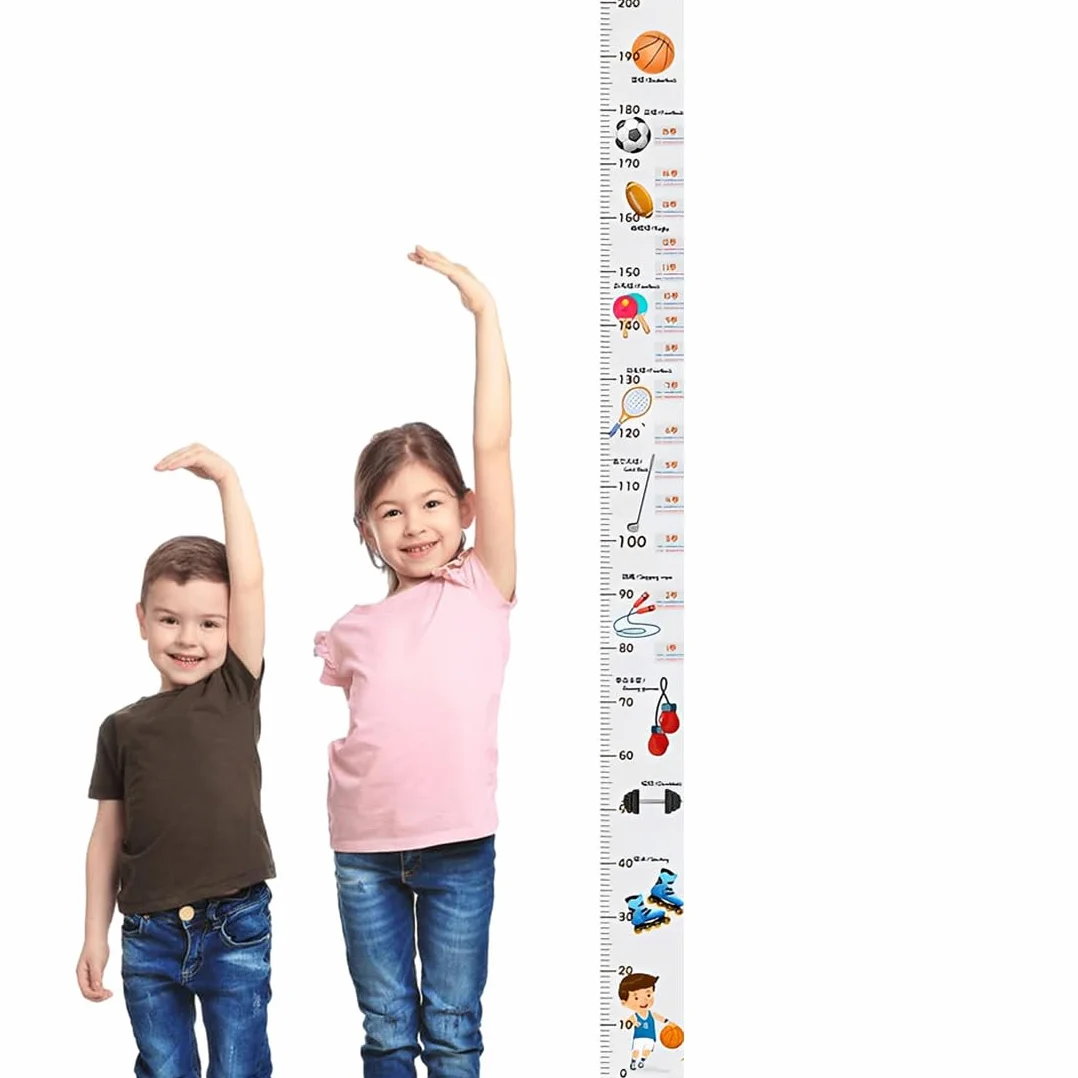 Toise Murale Enfant Sticker Mural Auto-Adhésif Croissance Mesure Hauteur 200x16cm Décoration Chambre