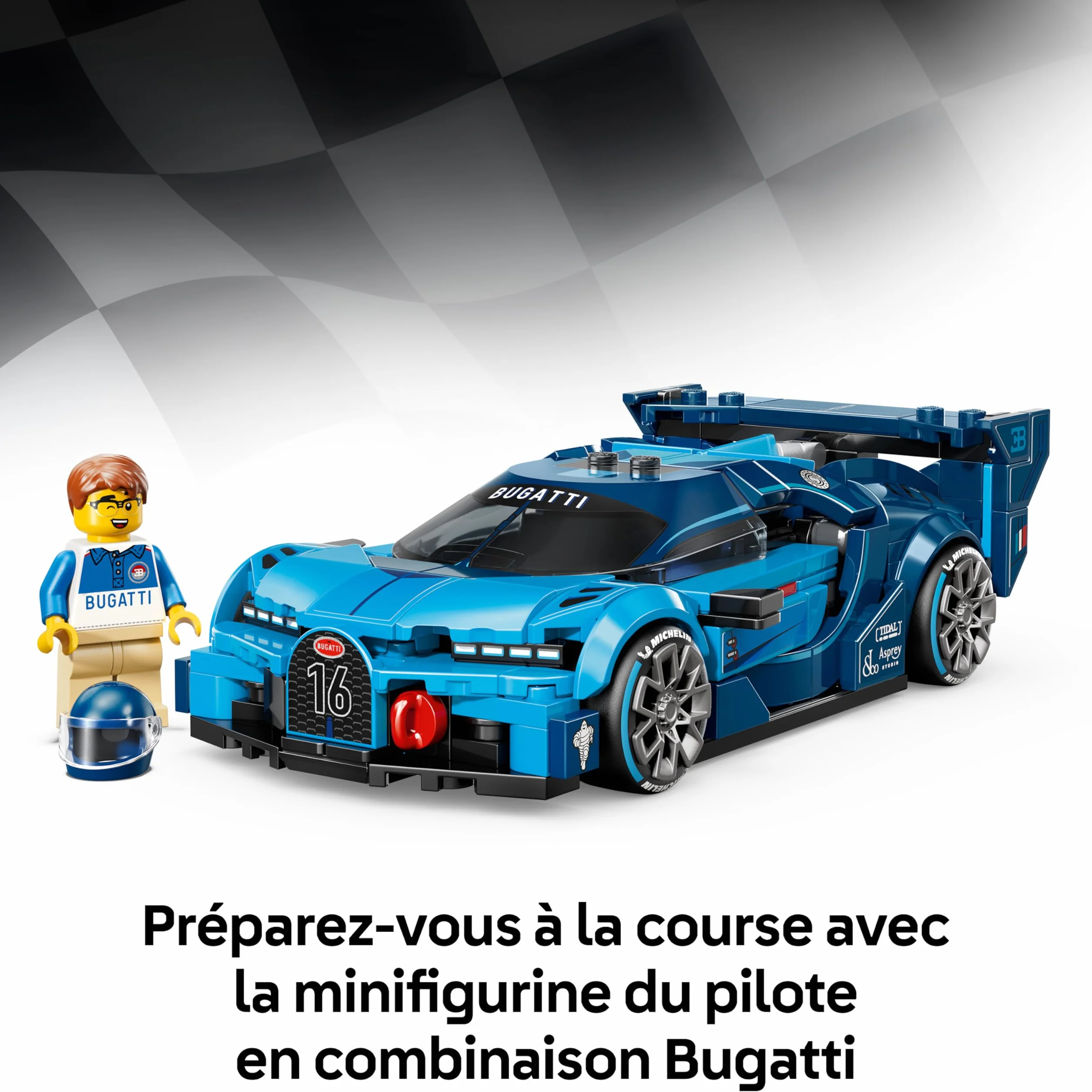LEGO Speed Champions Bugatti Vision GT 77253 Voiture Maquette Minifigurine Pilote Cadeau 9 Ans